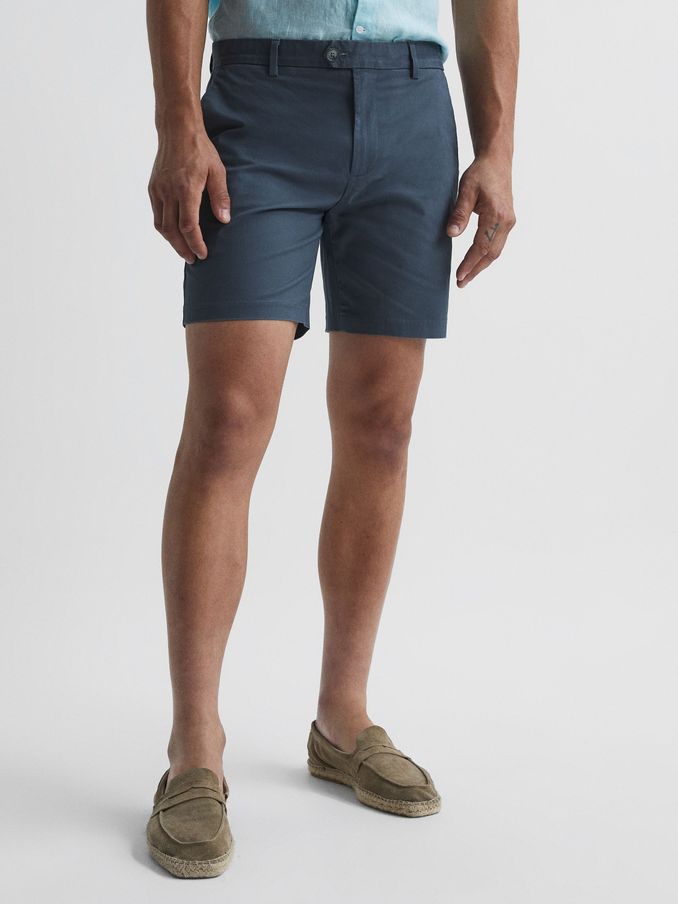 Modern Fit Chino Shorts in Airforce Blue (T75912) | £78