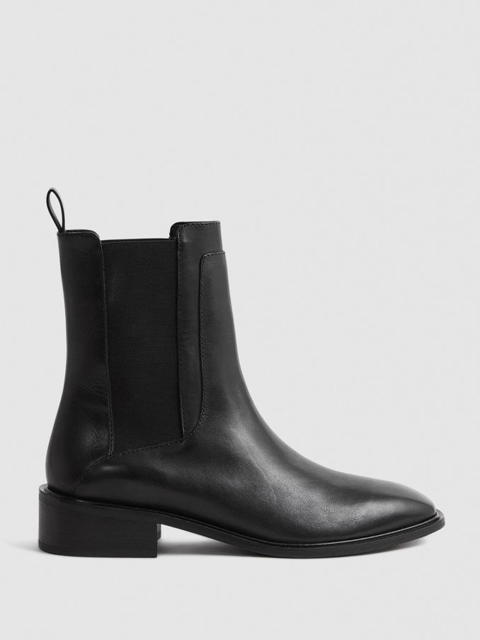 Leather Chelsea Boots in Black (T99392) | £98