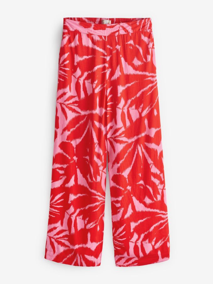 Red Ikat Leaves Palazzo Trousers (U04415) | £38