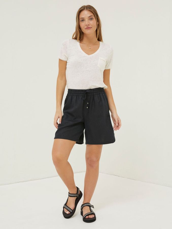 Black Tenby Linen Shorts (U04537) | £28