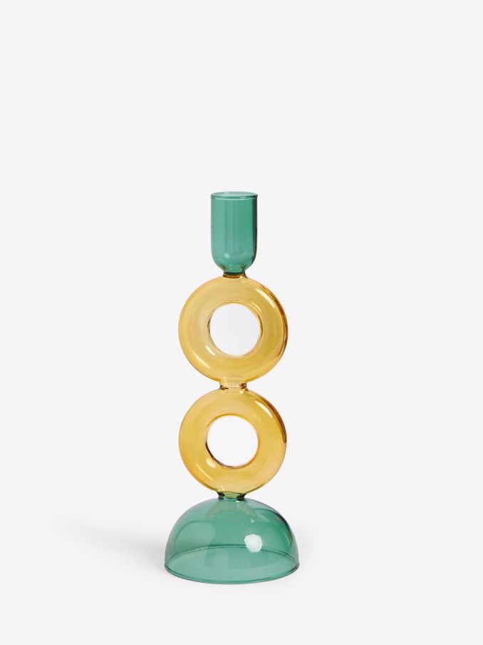 Novogratz Green/Yellow Donut Taper Candle Holder (U12104) | £14