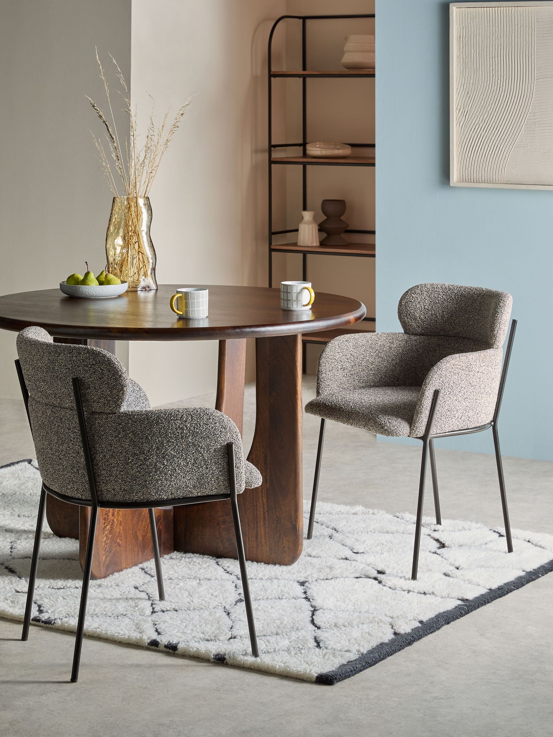 Ezra Dining Chair in Grey Marl Boucle (U12149) | £199