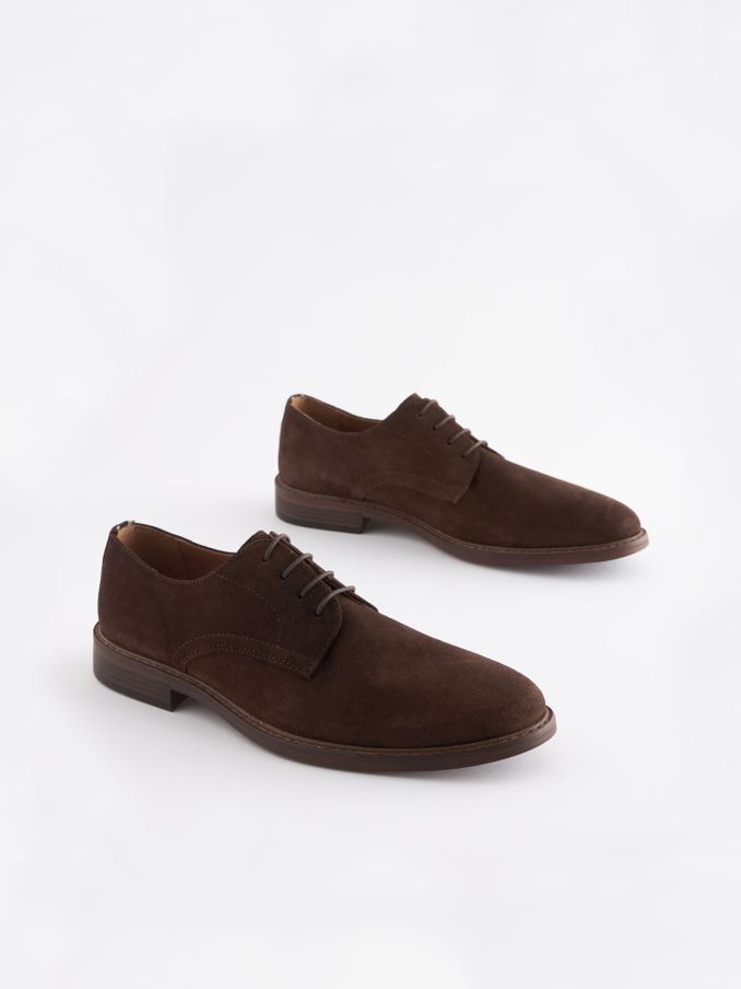 Brown Suede Derby (U43822) | £65