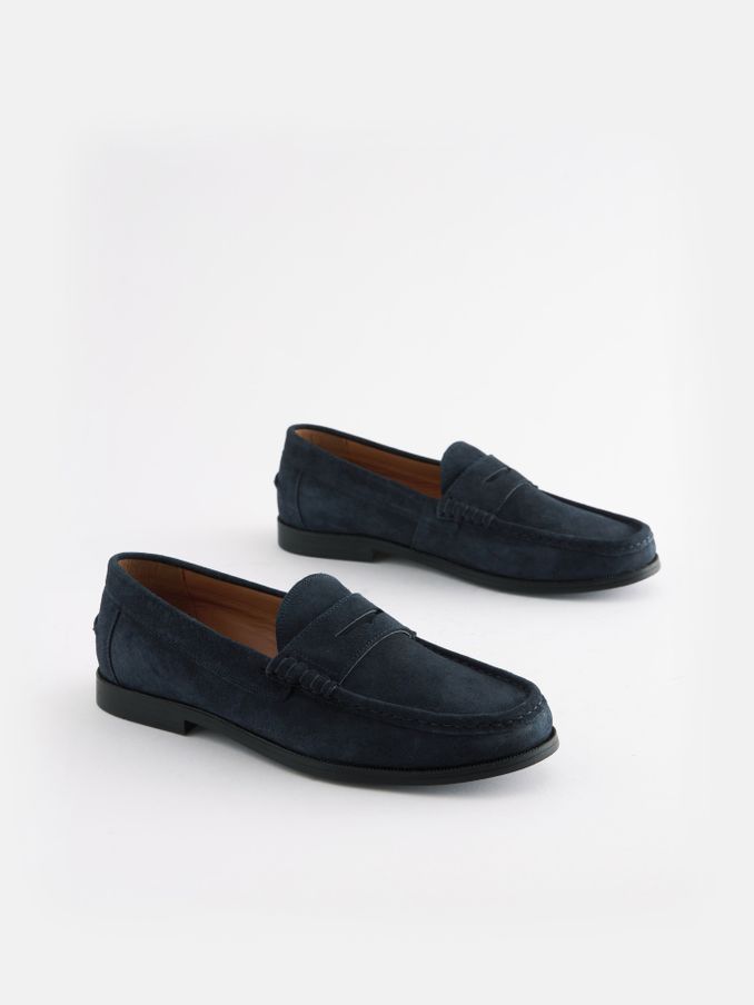 Navy Blue Penny Loafers (U43960) | £65