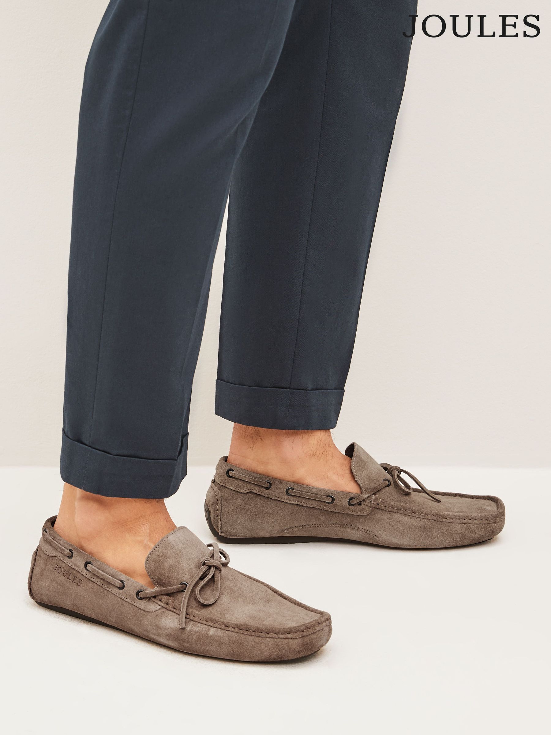 Stone Suede Driver Shoes (U44010) | £60