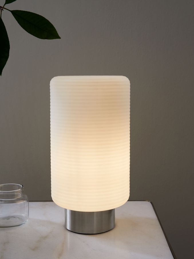 Jasper Conran London White Ribbed Glass Desk Lamp (U49893) | £70