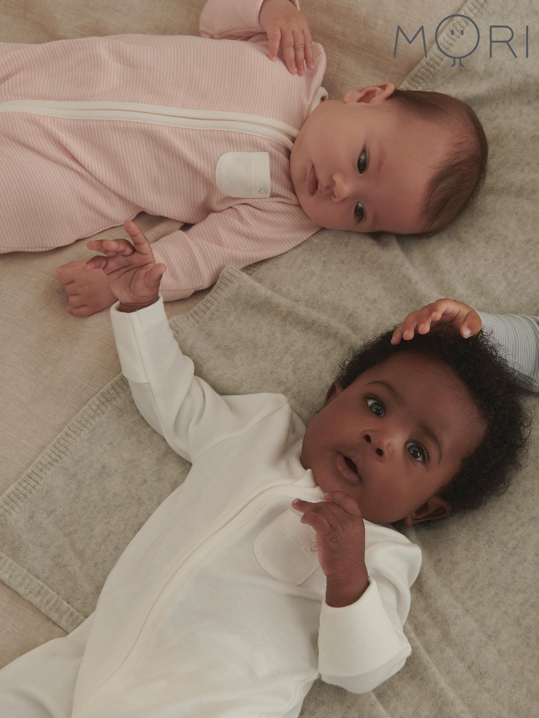 MORI White 2 Way Zip-Up Clever Sleepsuit (U63172) | £33