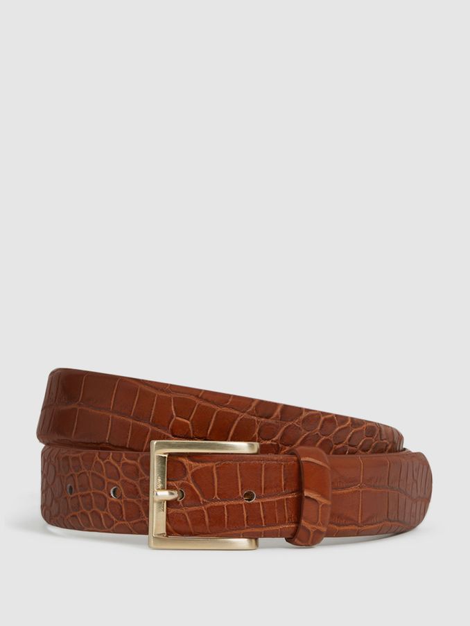 Leather Belt in Tan (U74299) | £24