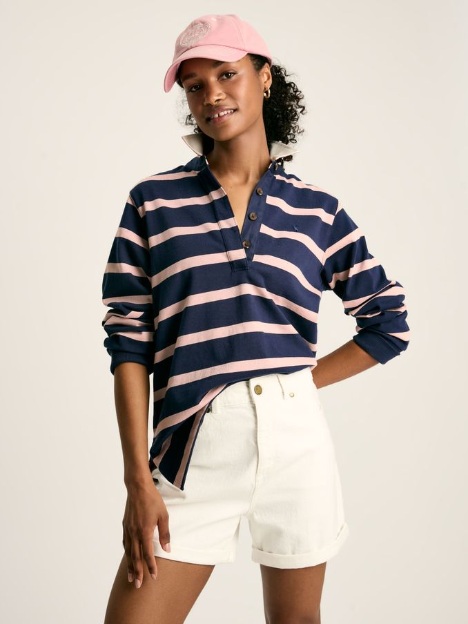 Sammie Navy Blue Striped Heavyweight Cotton Rugby Shirt (U75394) | £35