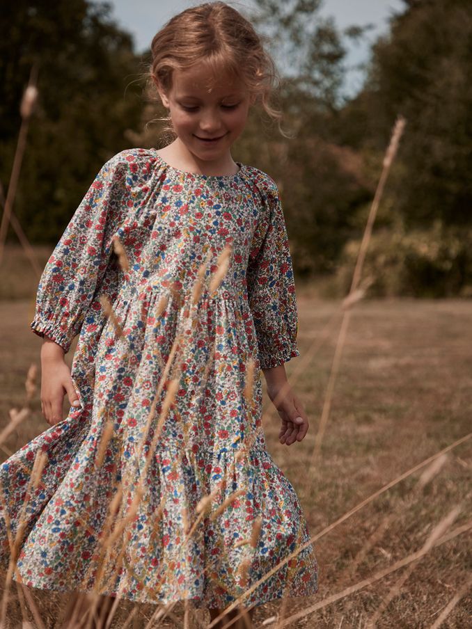 Isabella White Tiered Woven Dress (U75498) | £17 - £20