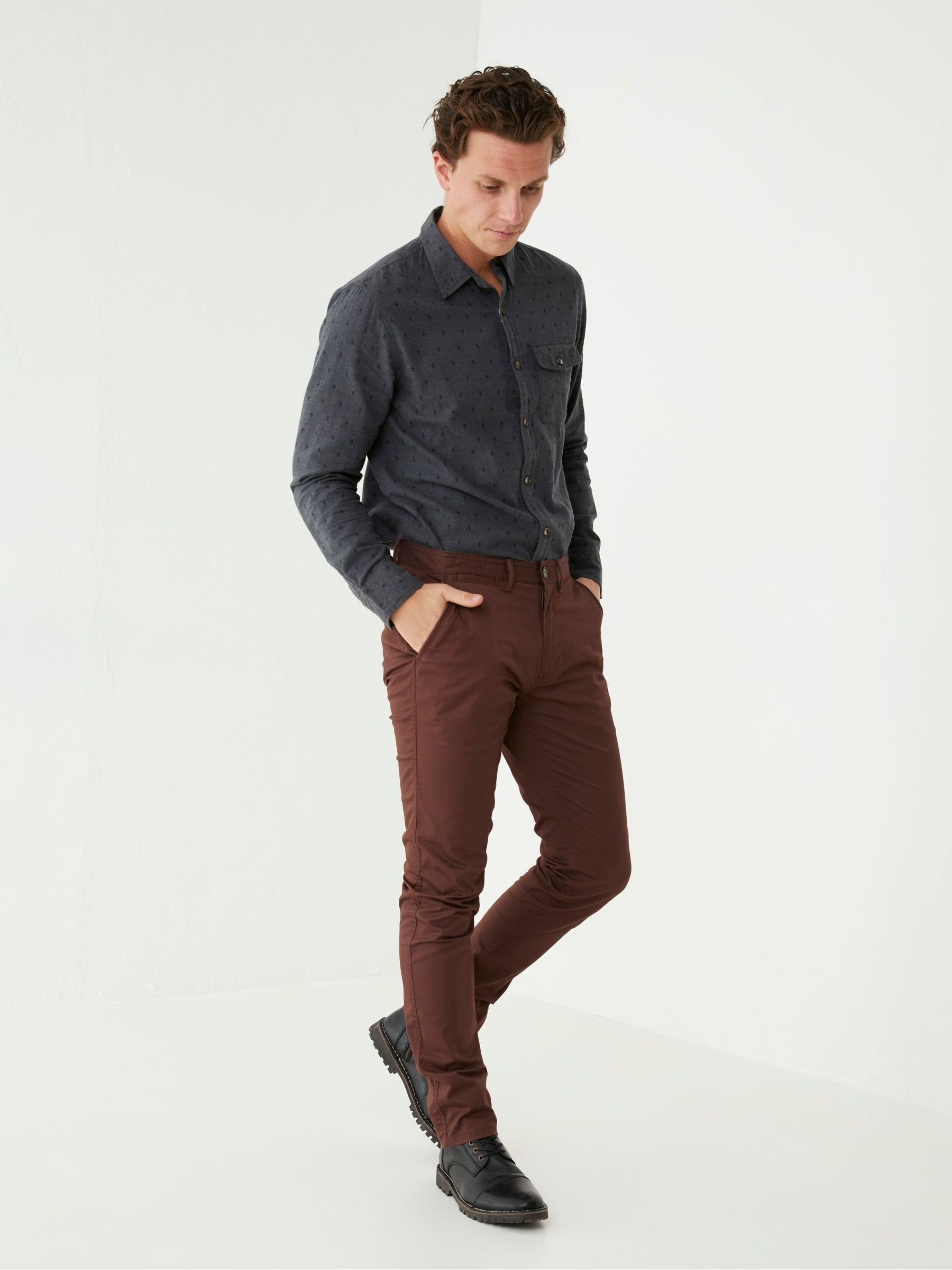 Brown Slim Stretch Chinos (U89256) | £48