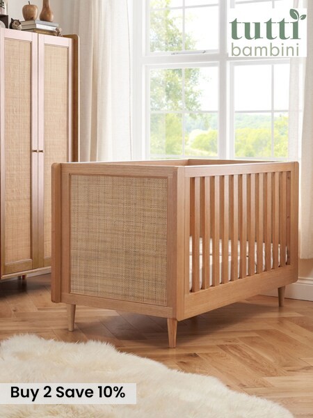 Tutti Bambini Light Oak Japandi Mini Cot Bed (V00362) | £349