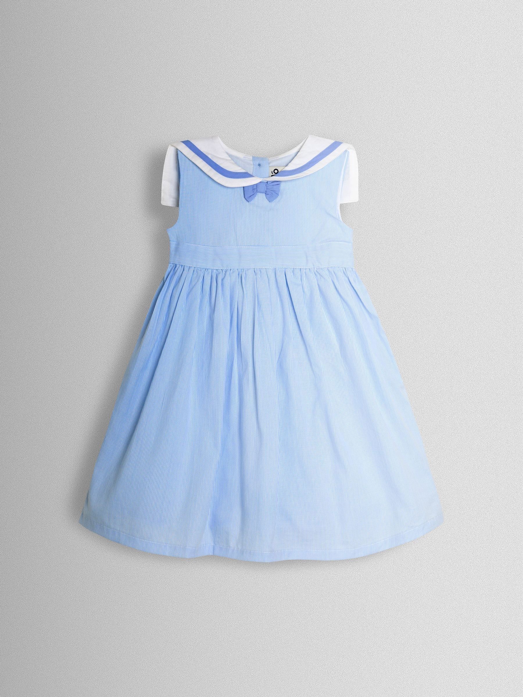 Light Blue Sailor Stripe Party Dress (V00429) | £40 - £46