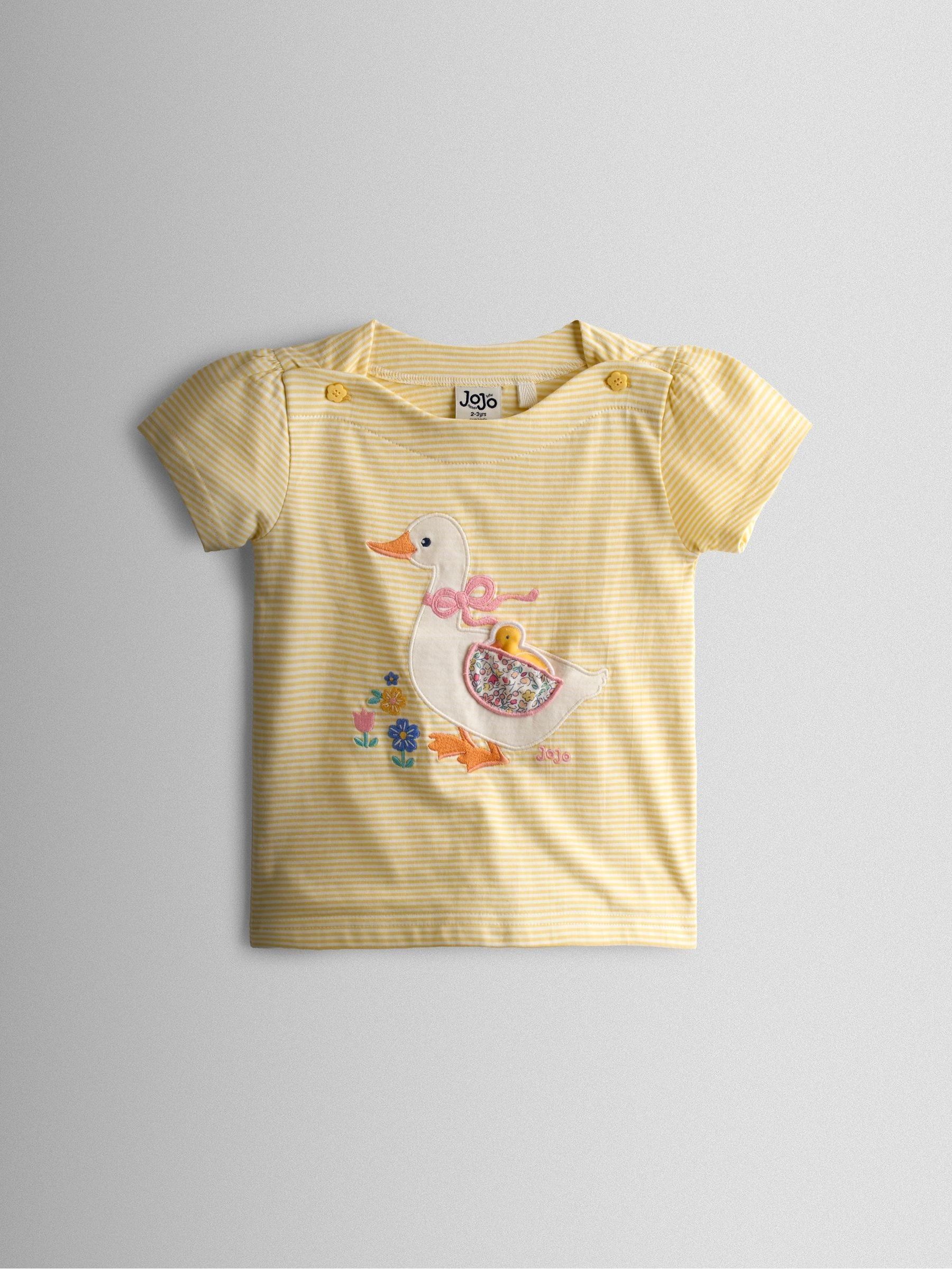 Light Yellow Duck Appliqué Pet In Pocket T-Shirt (V02470) | £16 - £19