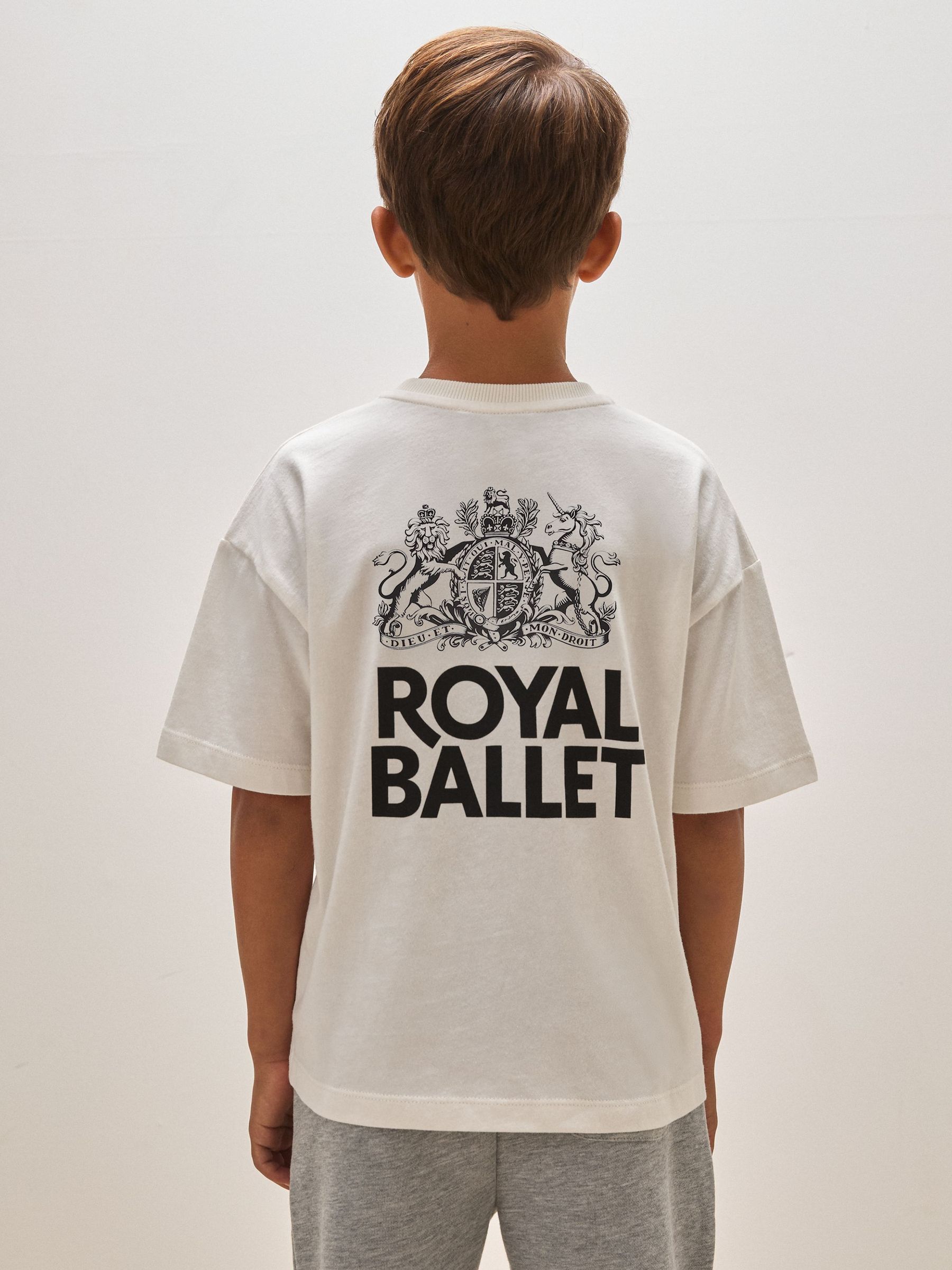 9-13 yrs Reiss | Royal Ballet Logo Unisex Fit T-Shirt in White (V04087) | £20