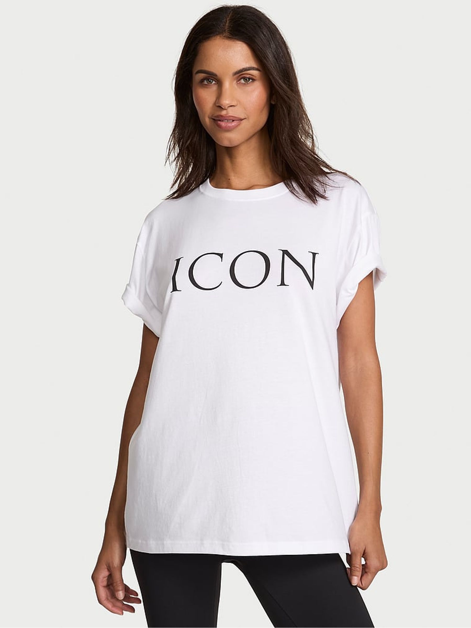White Icon Cotton Oversized T-Shirt (V04948) | £30