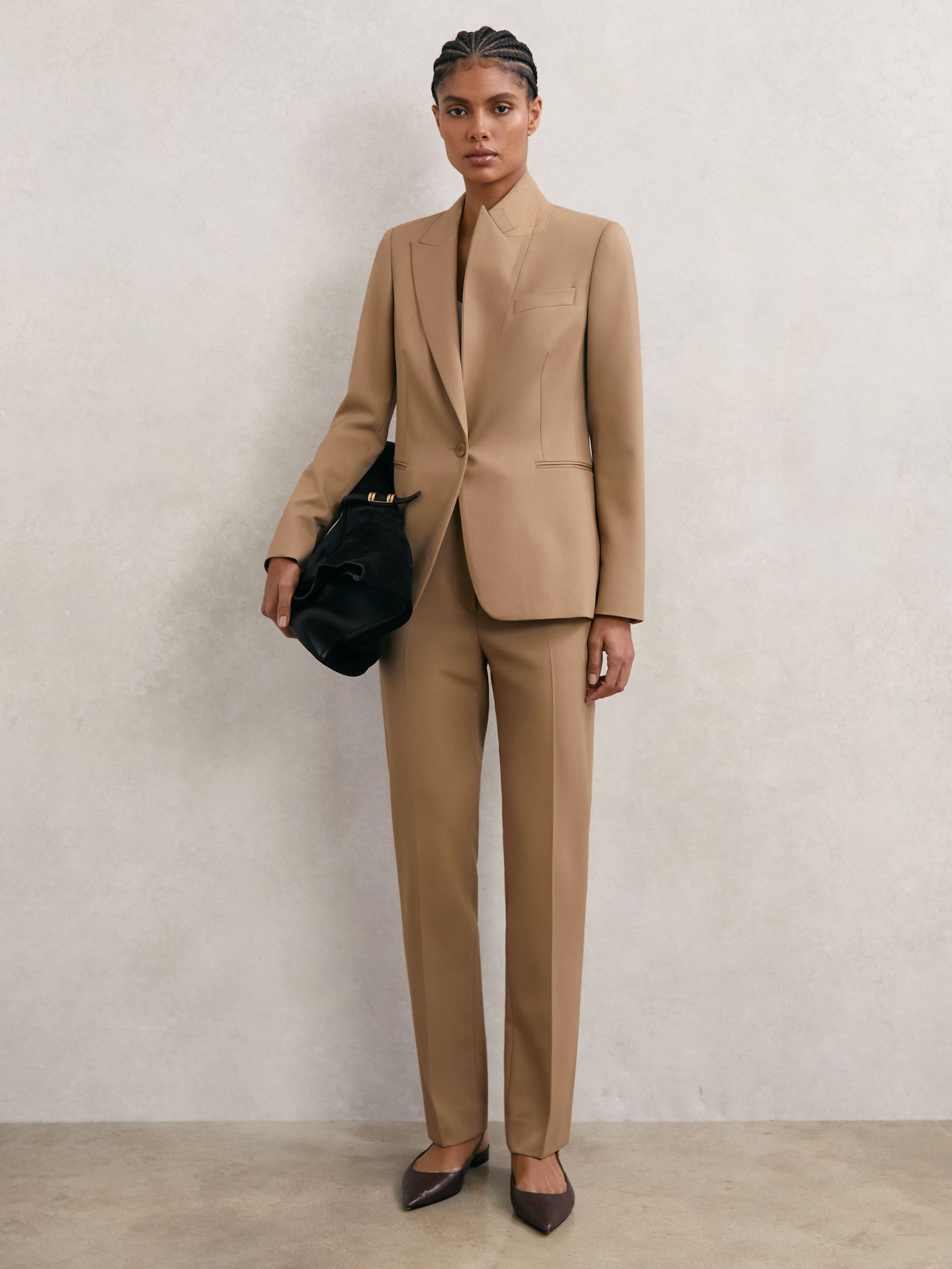 Petite Suit Trousers in Camel (V09383) | £150