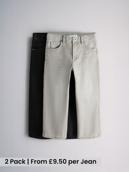 Black/Grey 2 Pack Straight Leg Jeans (V09974) | £19 - £22