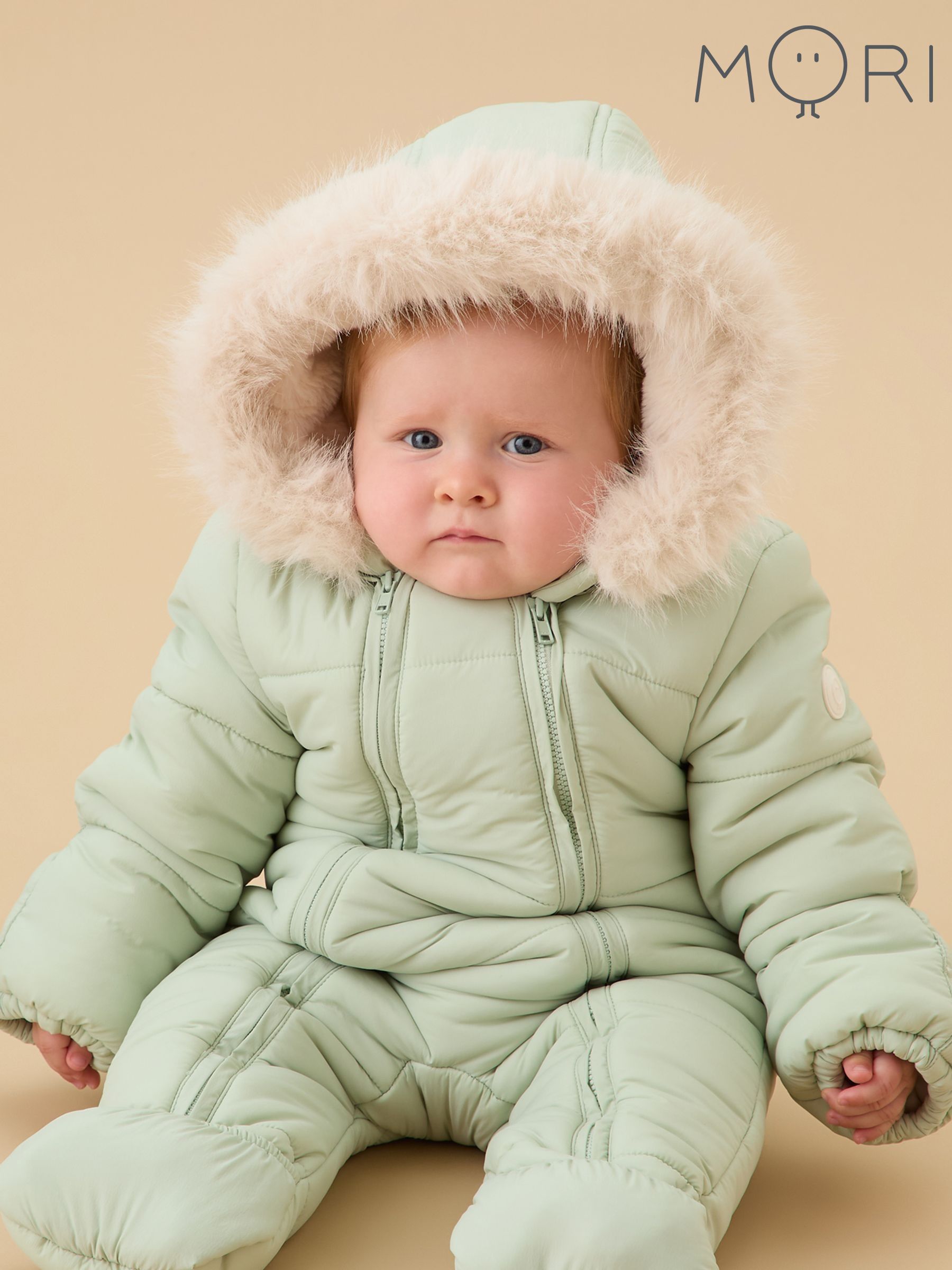 MORI Green Cosy Zip-Up Lined Snowsuit (V13493) | £69.50
