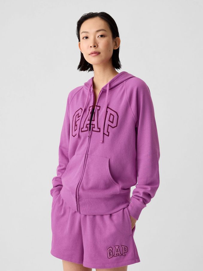 Purple Logo Zip Through Relaxed Hoodie (V14728) | £21