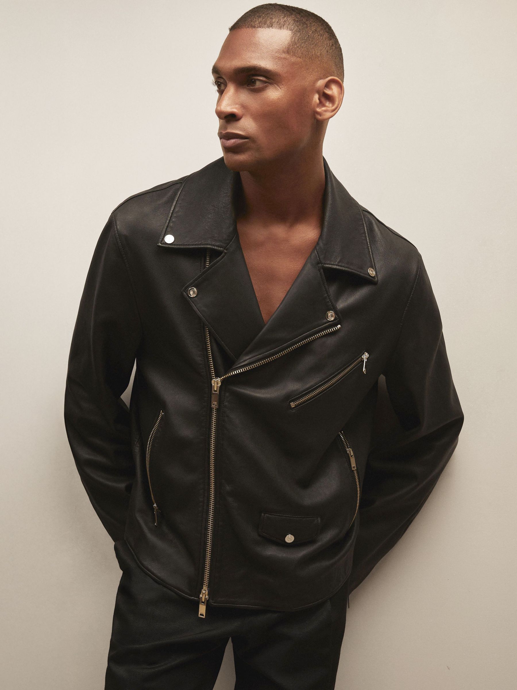 Reiss | Royal Ballet Leather Jacket in Black (V16010) | £998