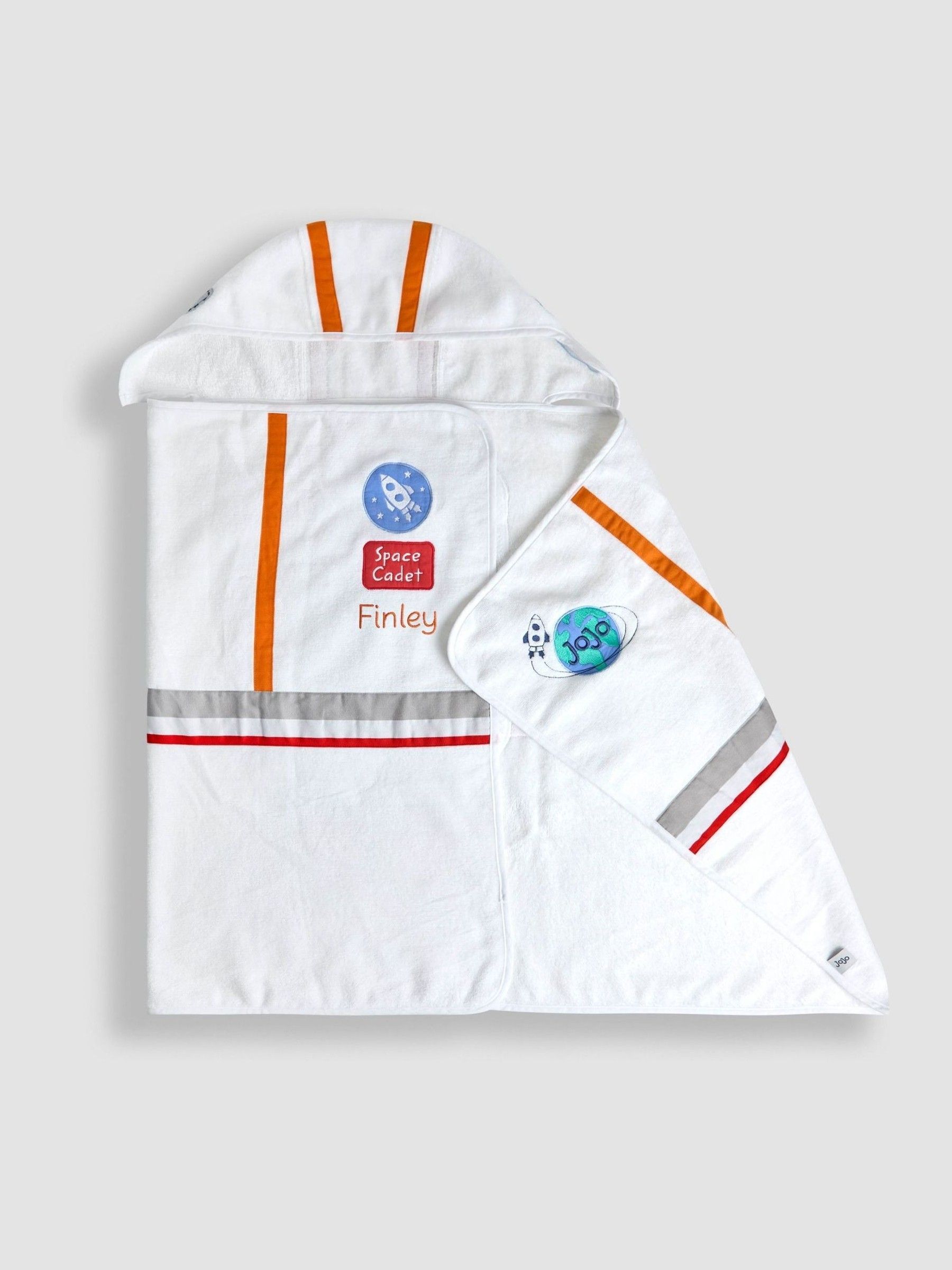 White Personalised Space Astronaut Large Hooded Towel (V19111) | £32