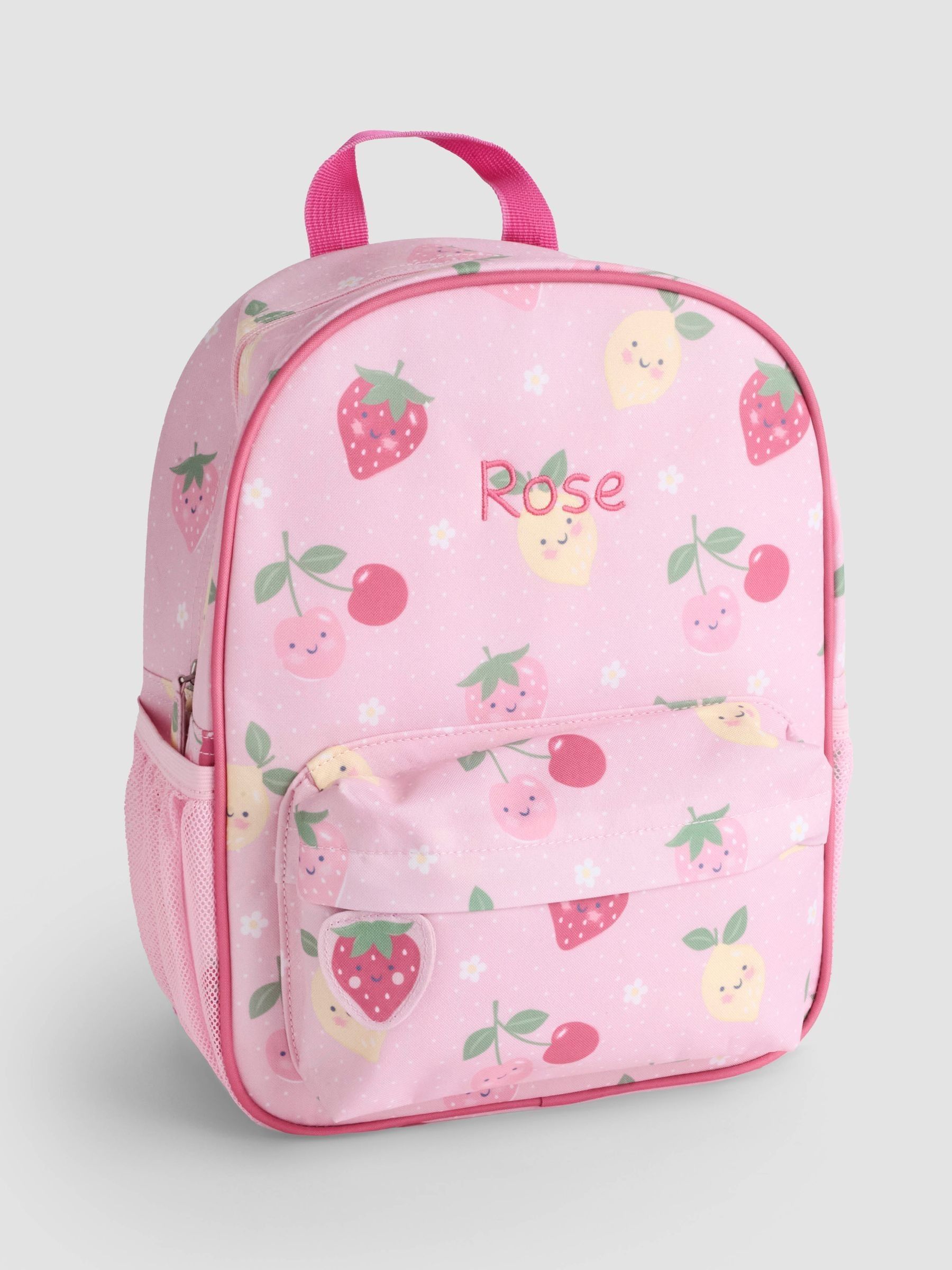 Pink Fruit Personalised Medium Backpack (V19117) | £32