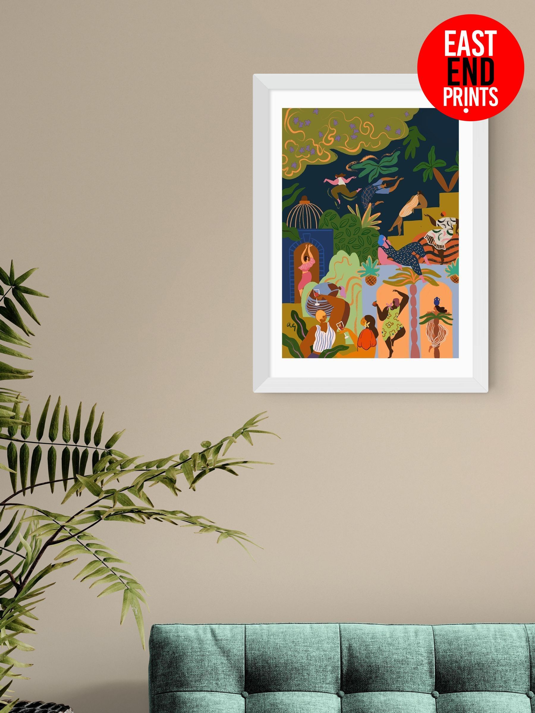 White Fiesta Wall Art Print by Arty Guava (V19678) | £50 - £130