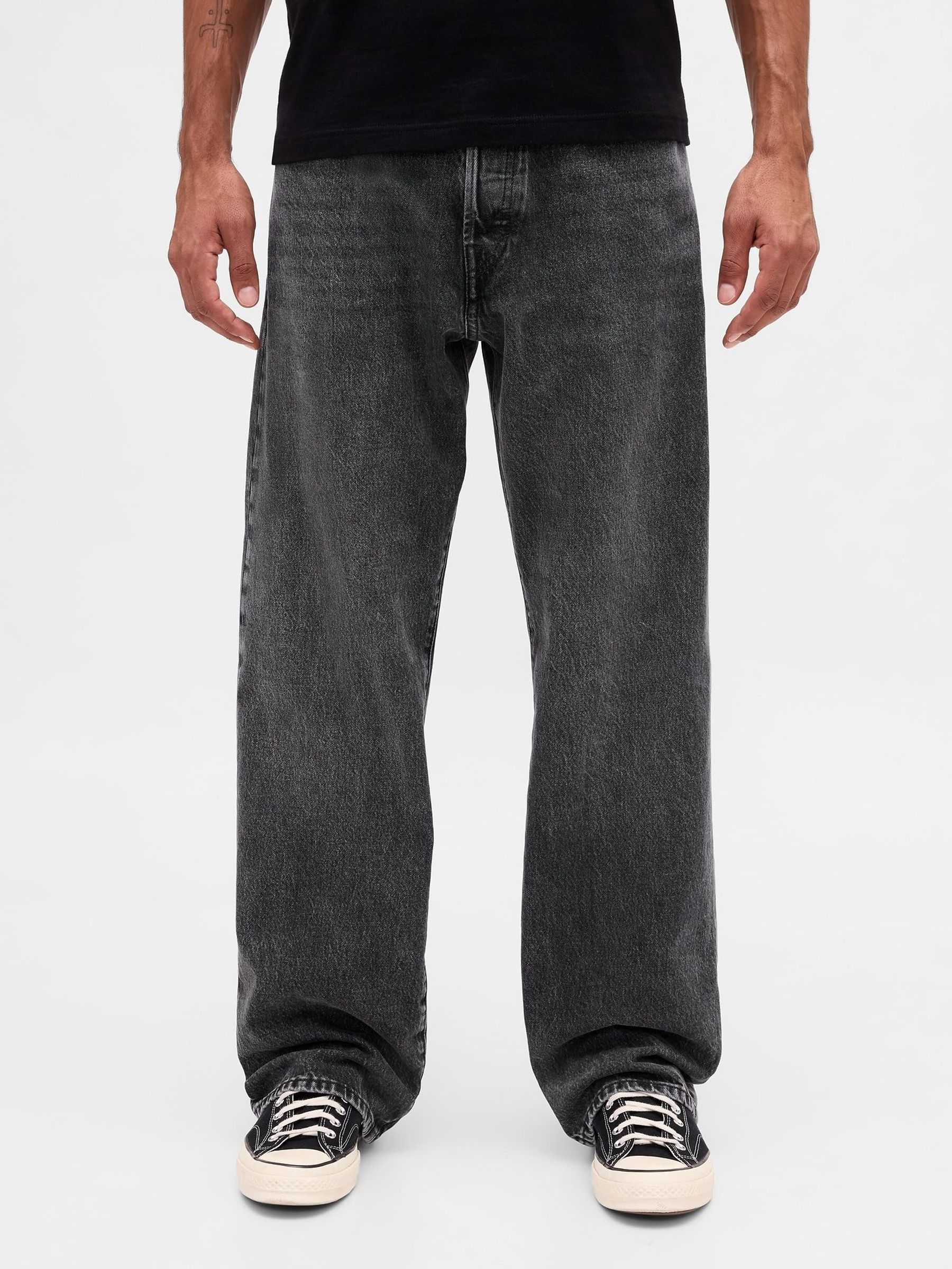 Black 90s Loose Jeans (V20512) | £50