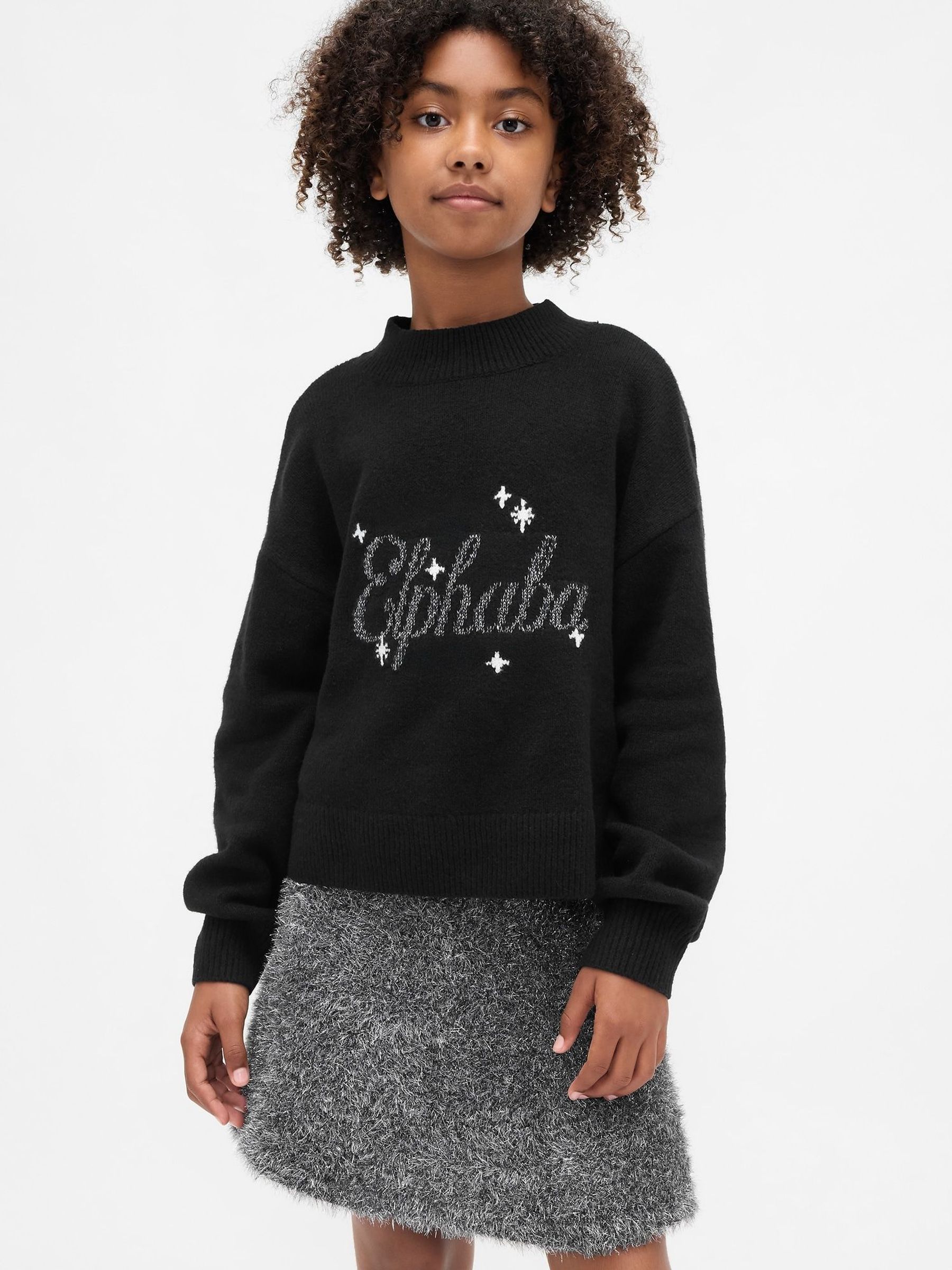 Black Elphaba Wicked CashSoft Relaxed Jumper (4-13yrs) (V20528) | £35