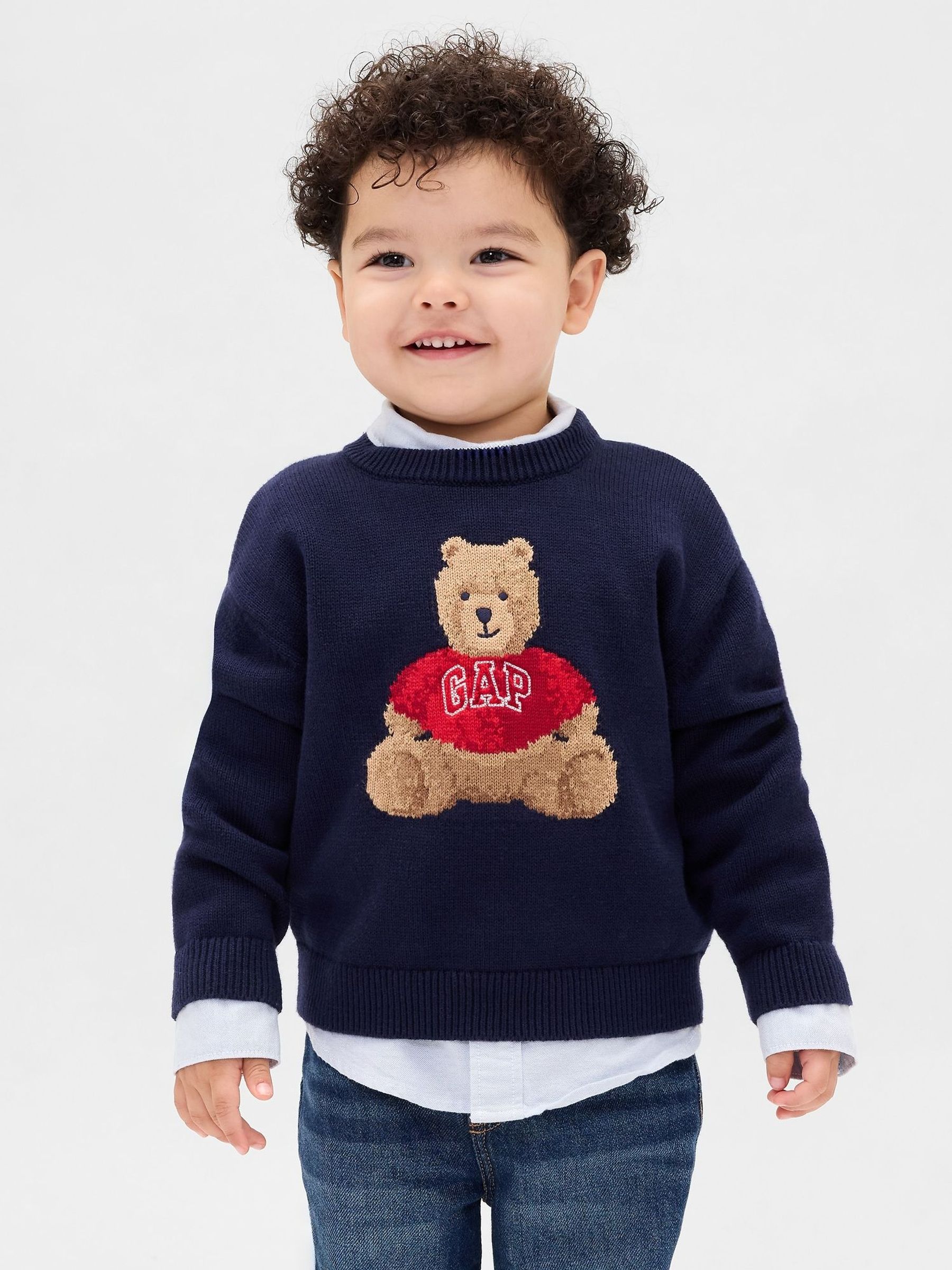Navy Blue Graphic Crew Neck Jumper (6mths-5yrs) (V20536) | £25