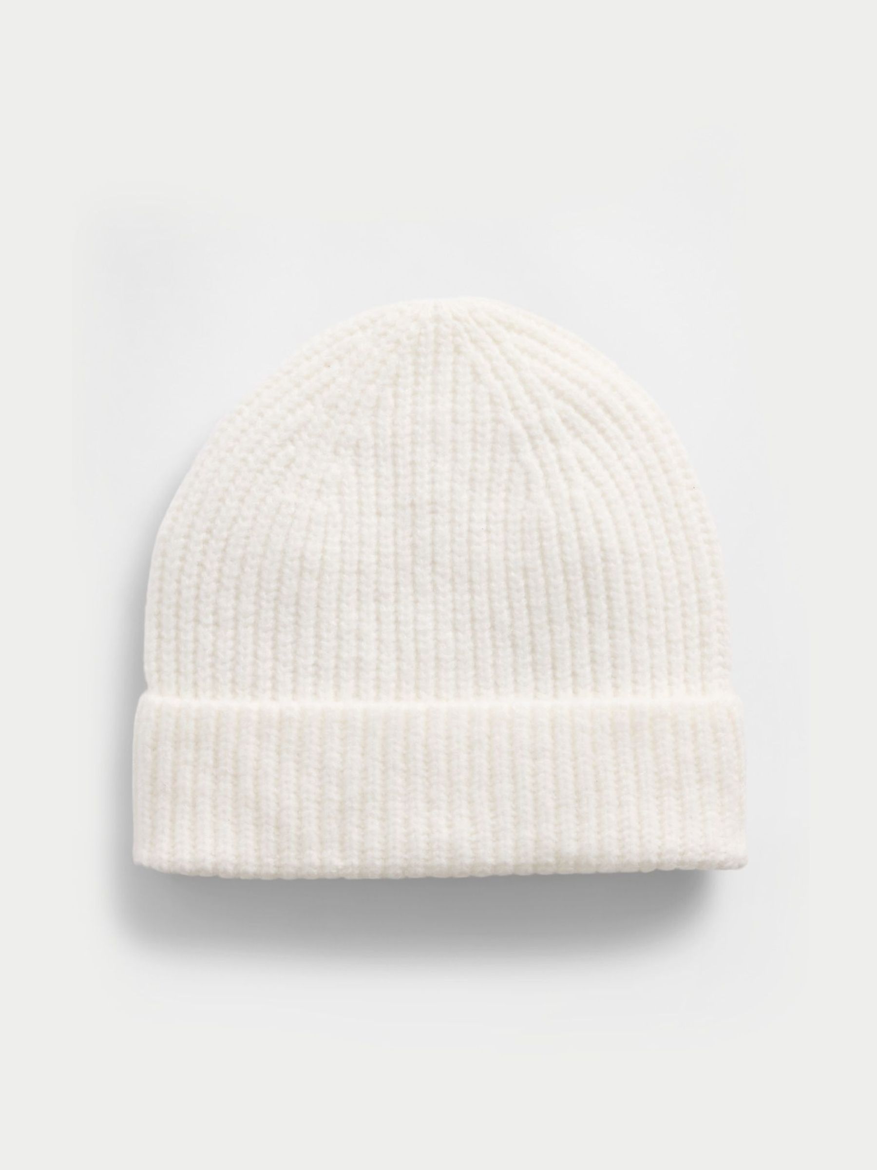 White CashSoft Ribbed Beanie (V20537) | £14