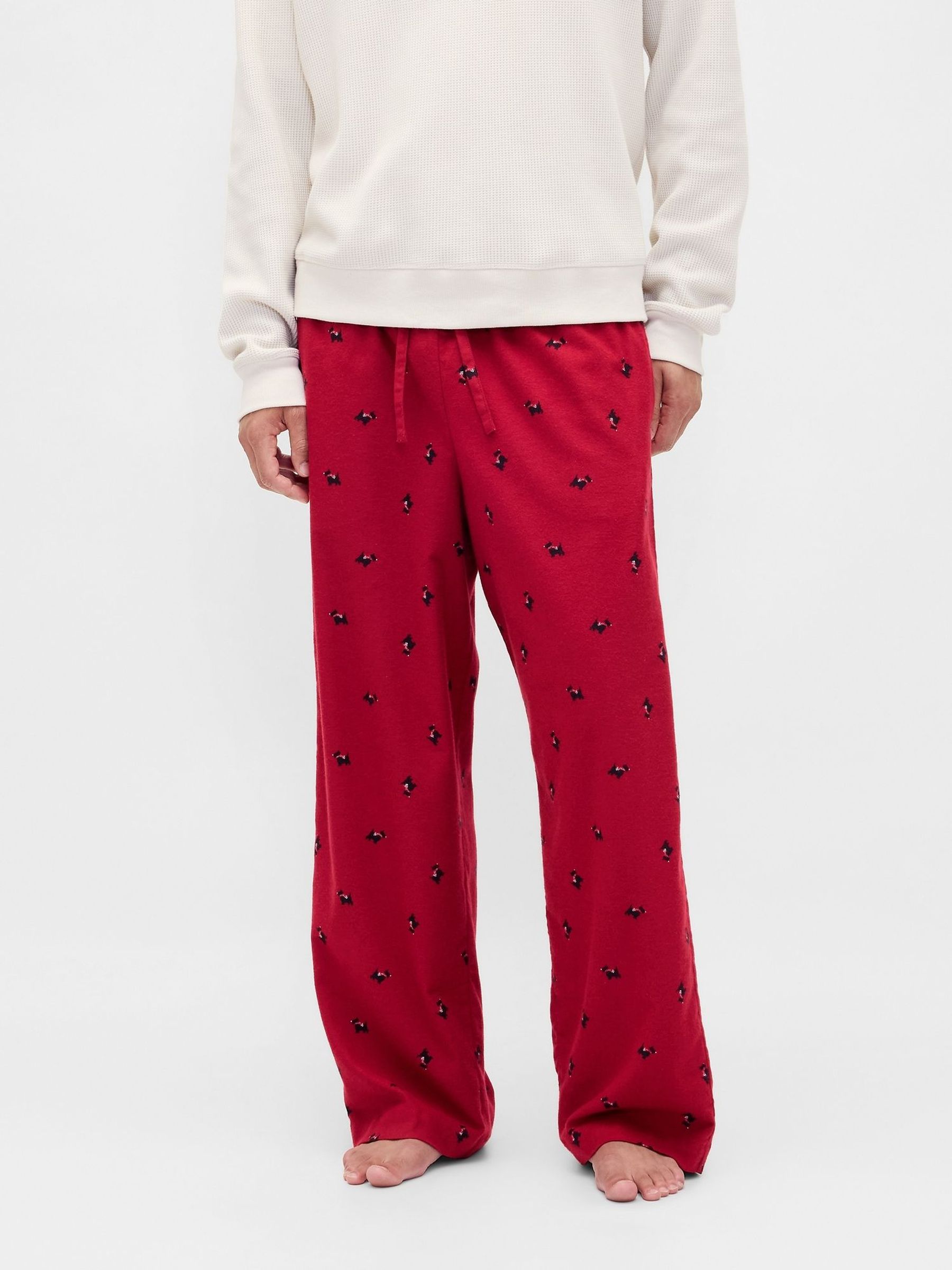 Red Scottish Terrier Matching Family Christmas Pyjama Bottoms (V20560) | £25