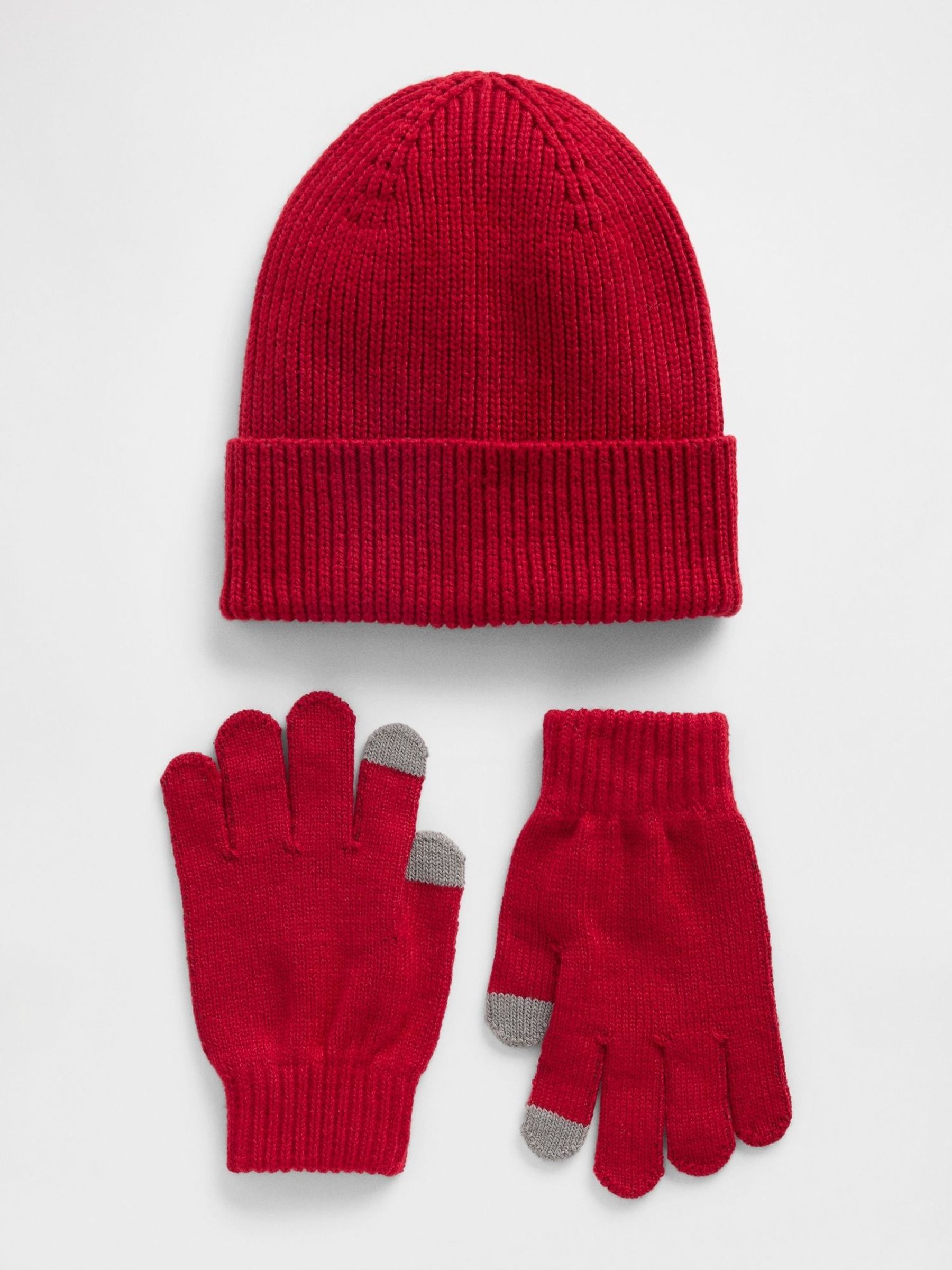 Red Beanie and Gloves Set (V20578) | £25