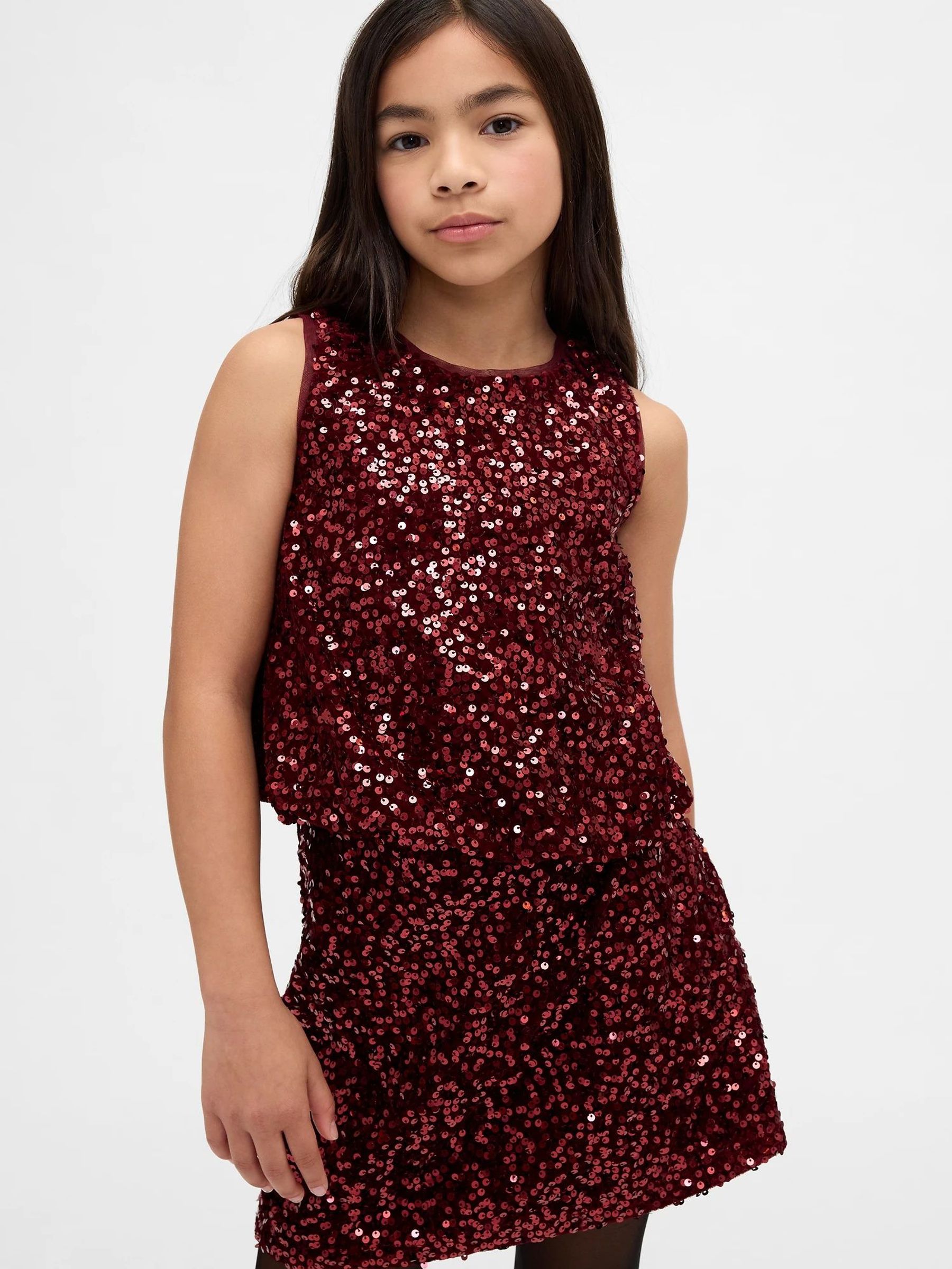 Red Sequin Bubble Top (V20584) | £30