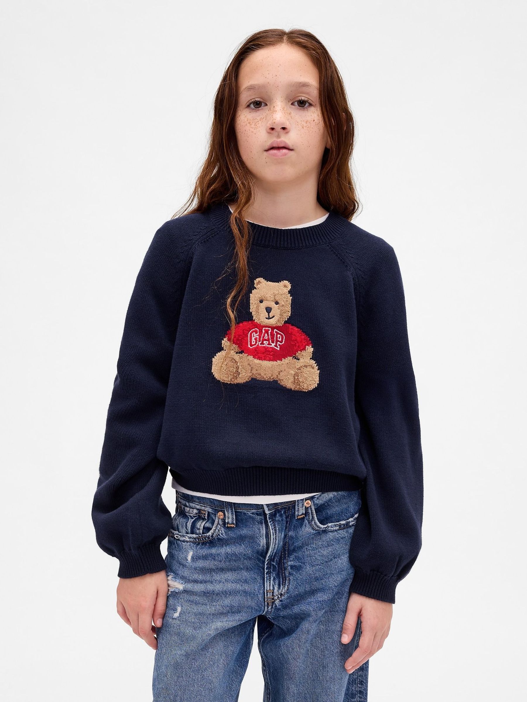 Navy Blue Brannan Bear Logo Jumper (4-13yrs) (V20606) | £30