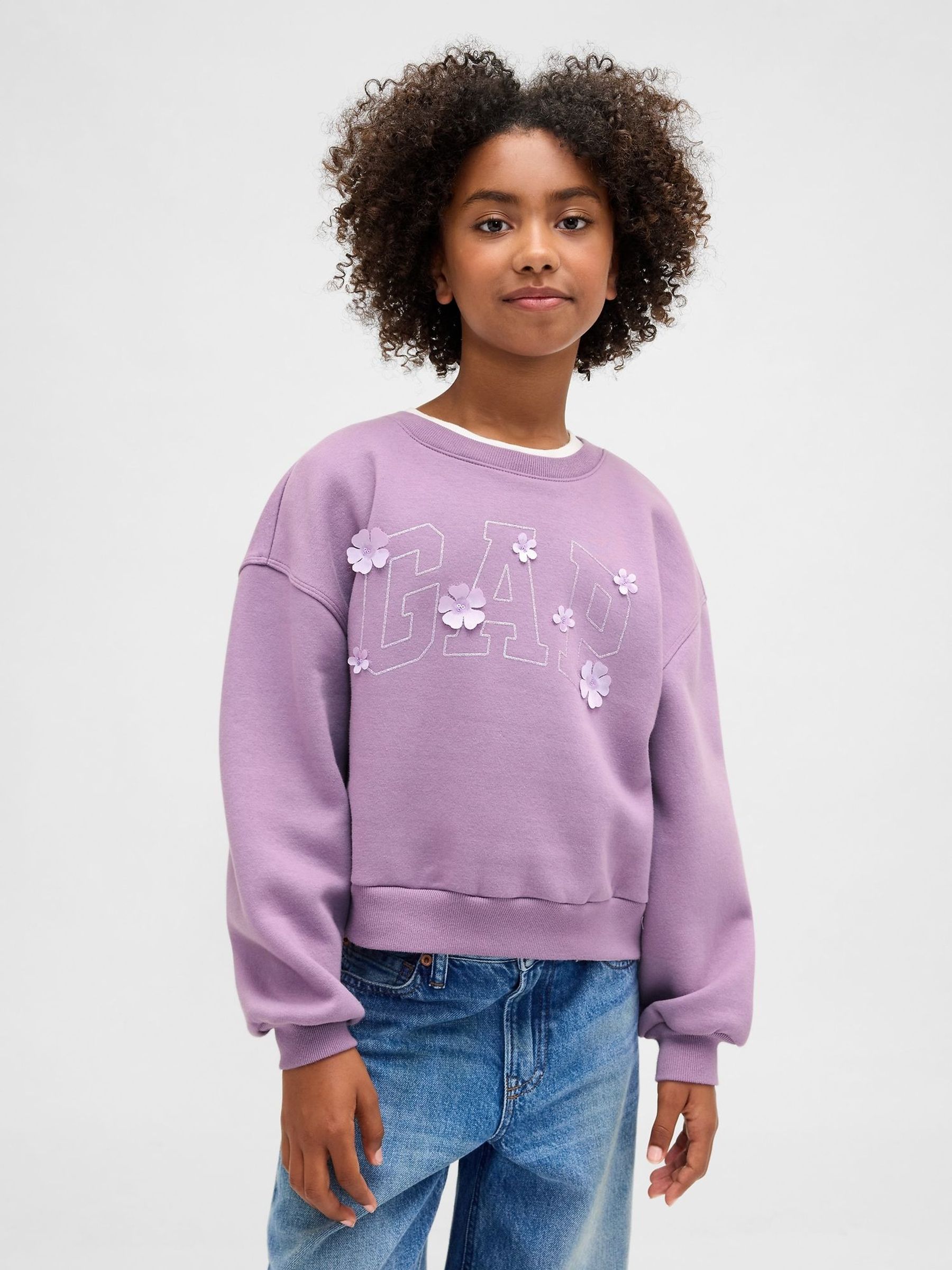 Purple Oversized Wedge Crew Neck Sweatshirt (V20610) | £16