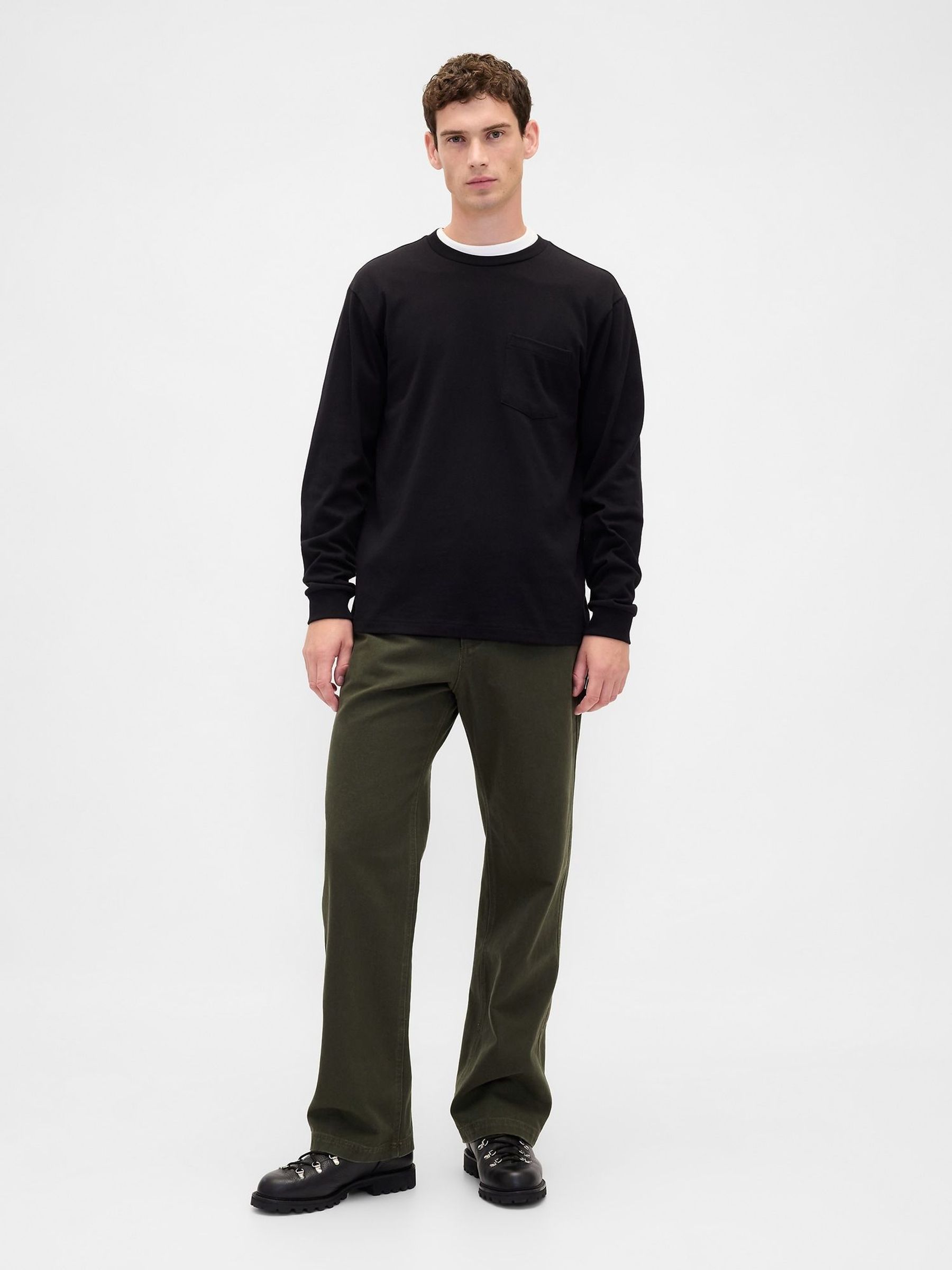 Green Canvas '90s Loose Carpenter Trousers (V20652) | £60