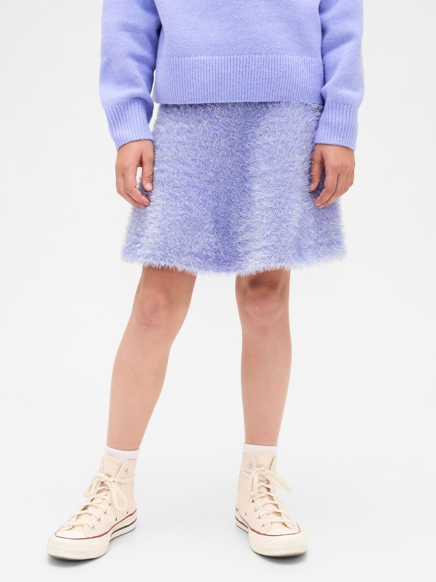 Purple Wicked Tinsel Eyelash Jumper Skirt (4-13yrs) (V20654) | £40
