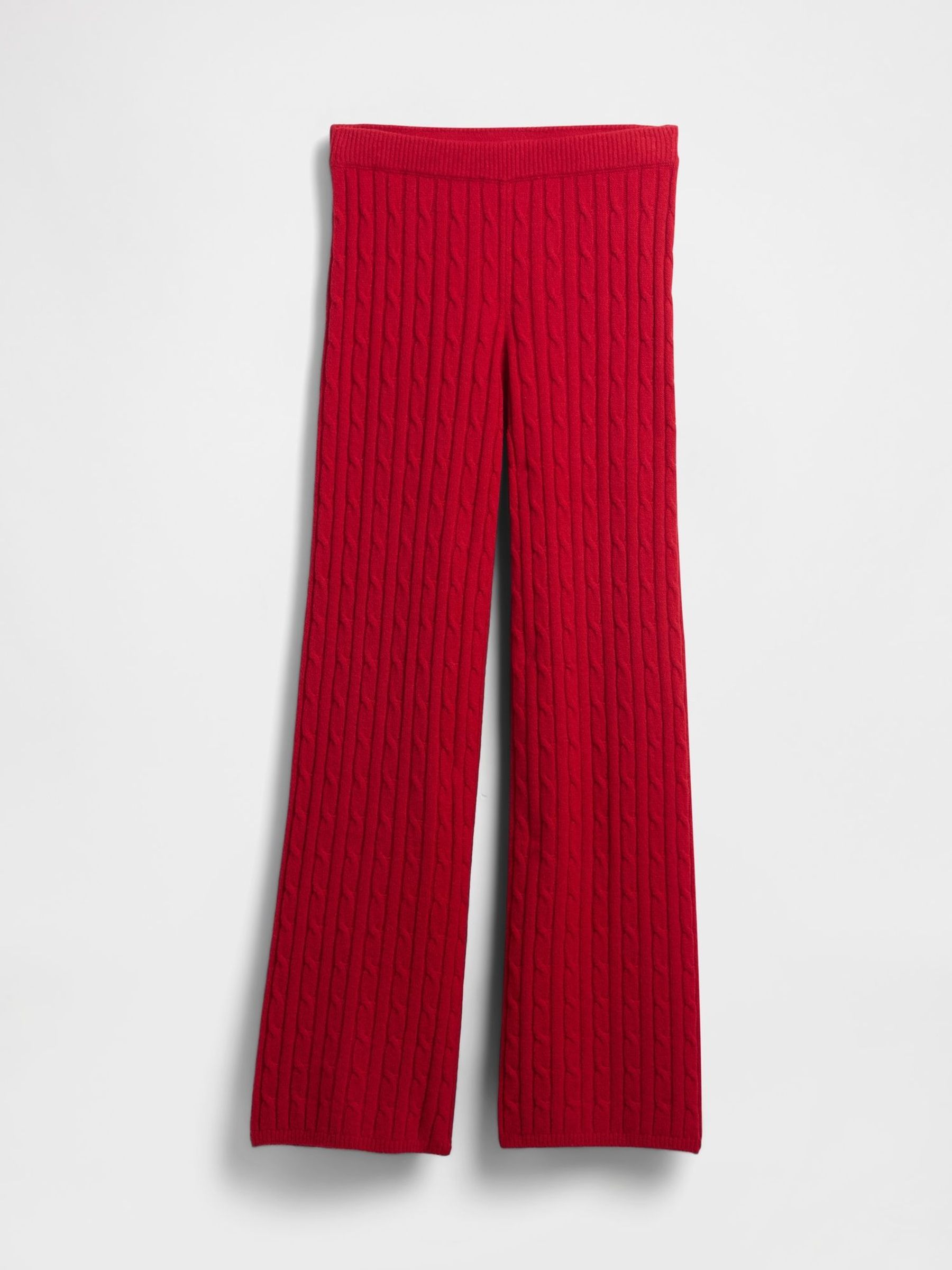 Red CashSoft Cable Knit Joggers (V20657) | £60