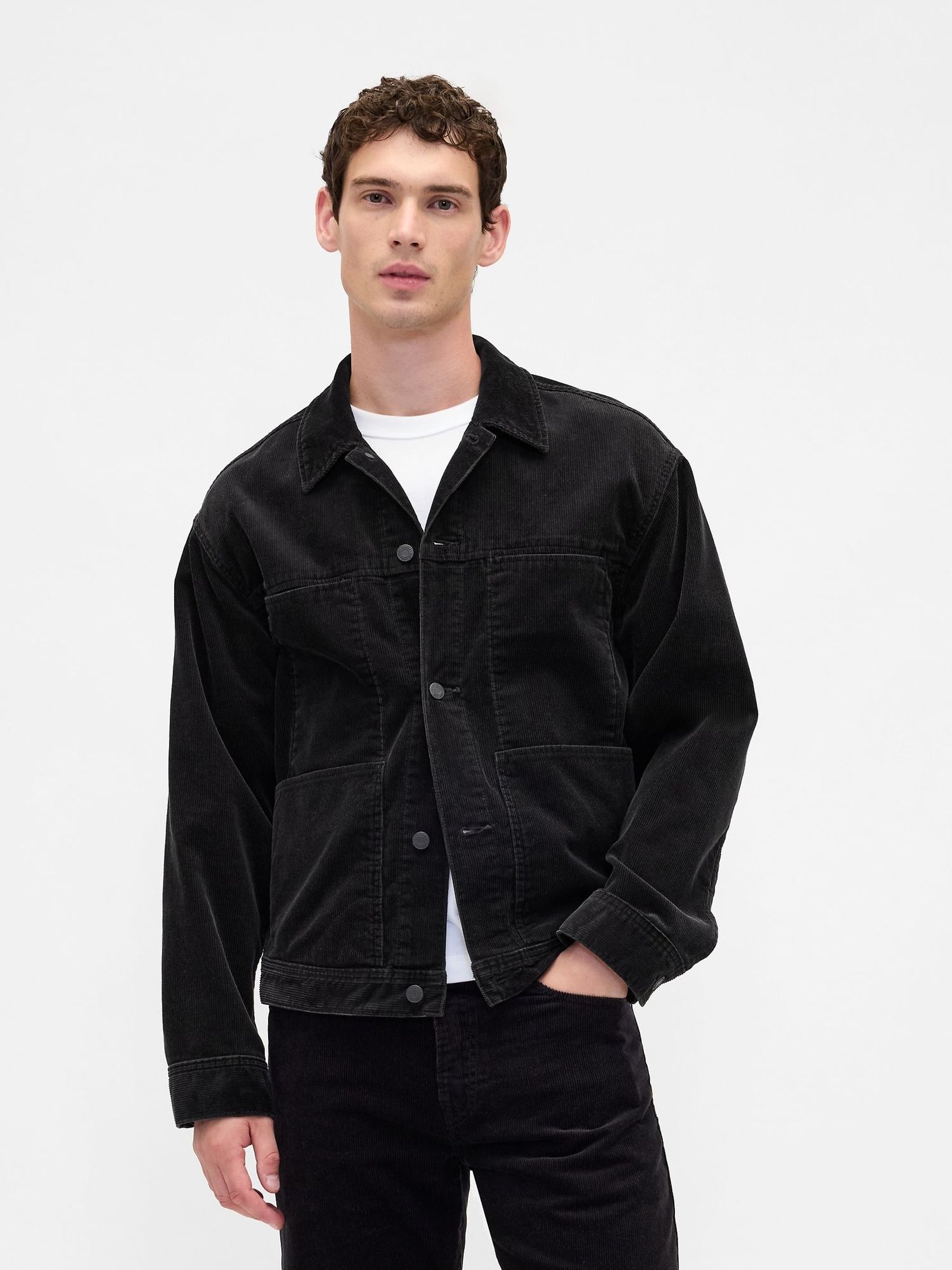 Black Relaxed Corduroy Jacket (V20699) | £90