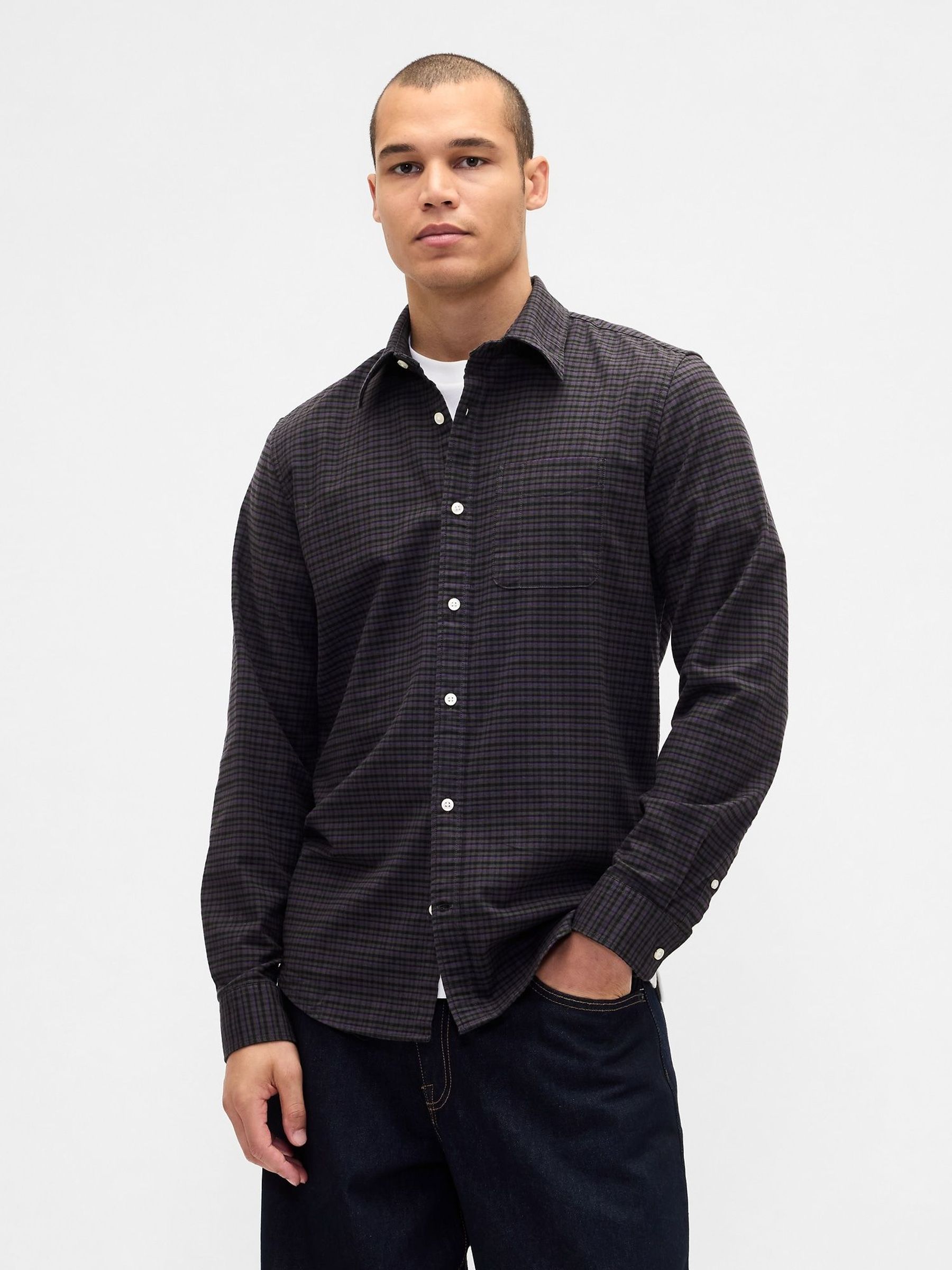 Black Check Oxford Shirt (V20711) | £40