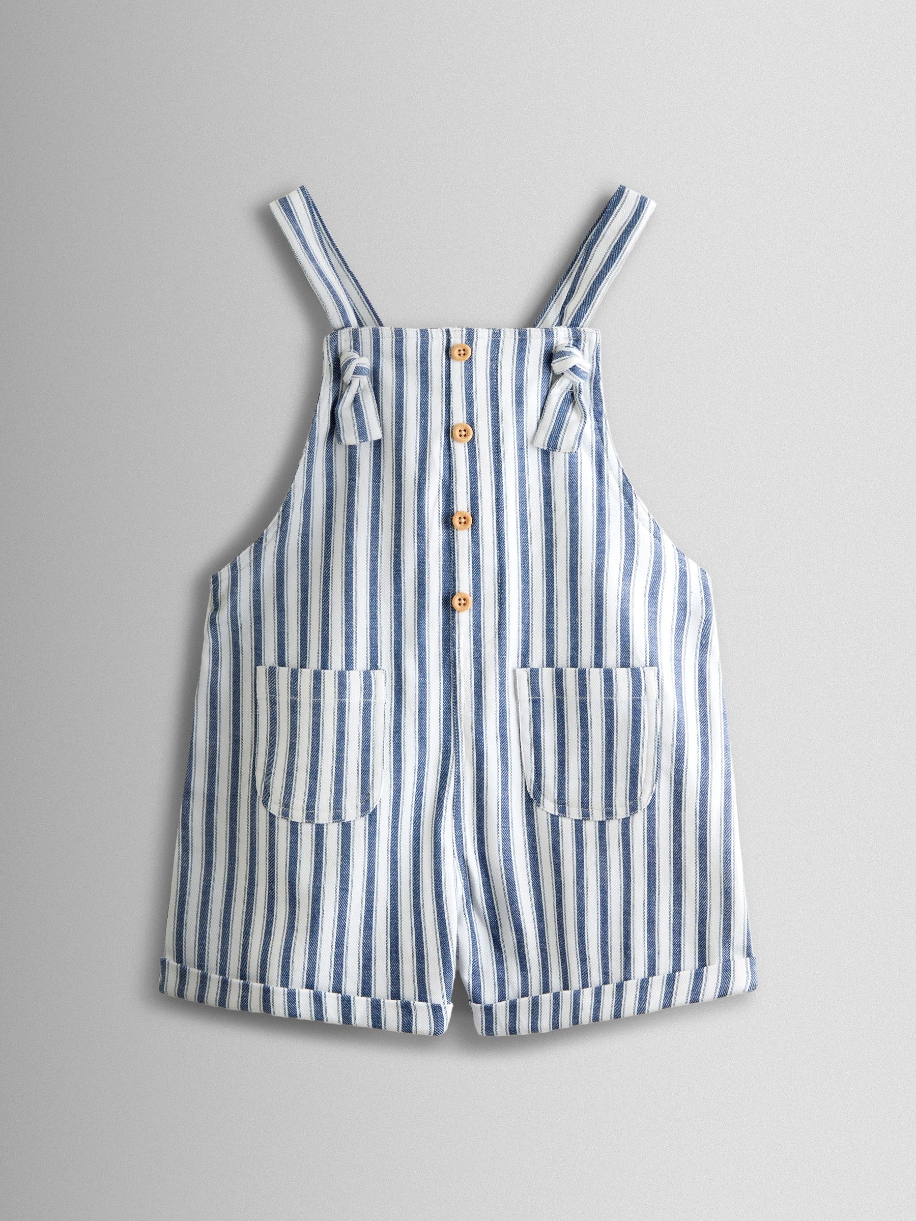 Blue Ticking Stripe Short Dungaree (V23140) | £24 - £27