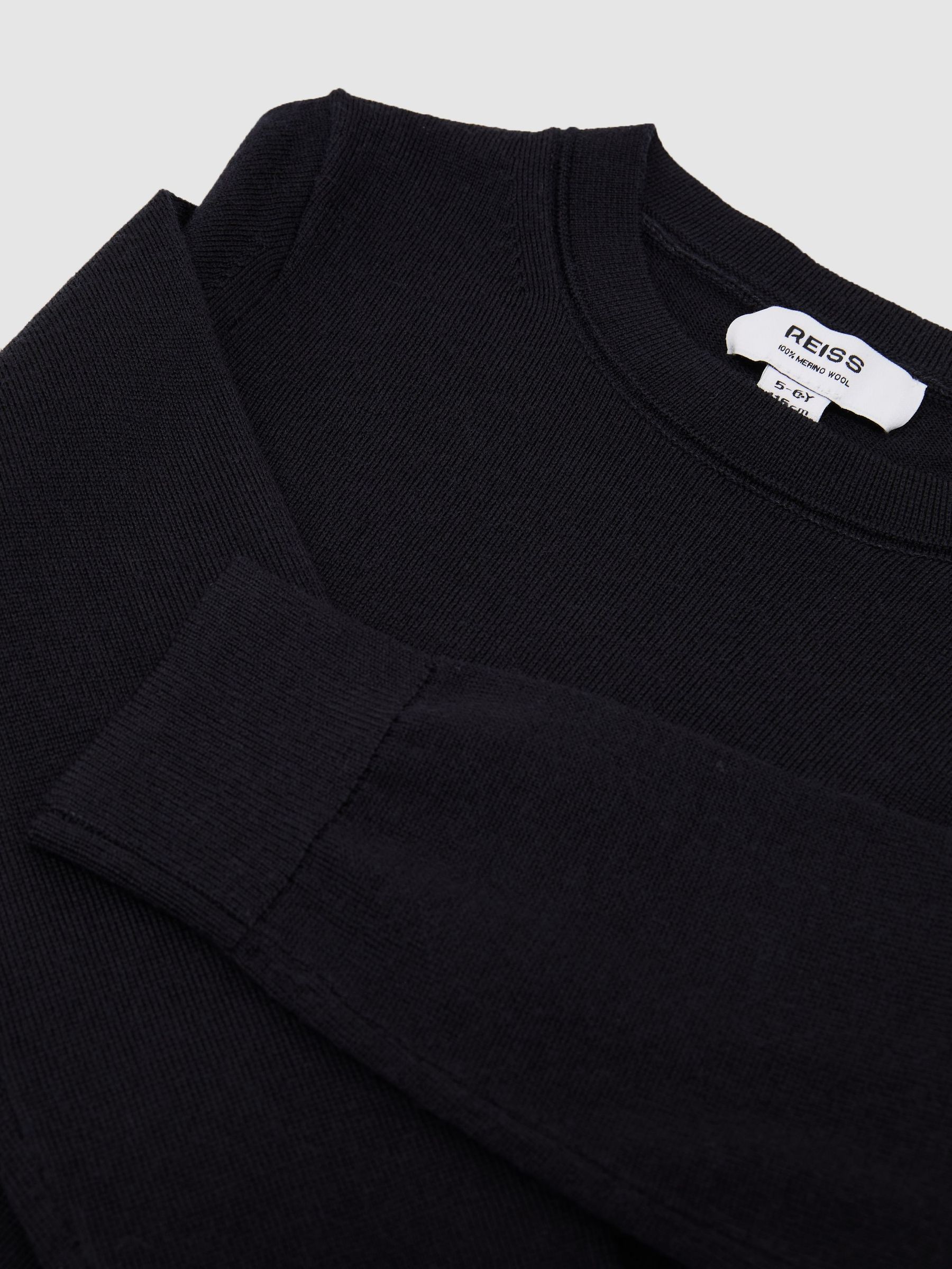 9-13 yrs Merino Wool Crew-Neck Jumper in Navy (V24699) | £36