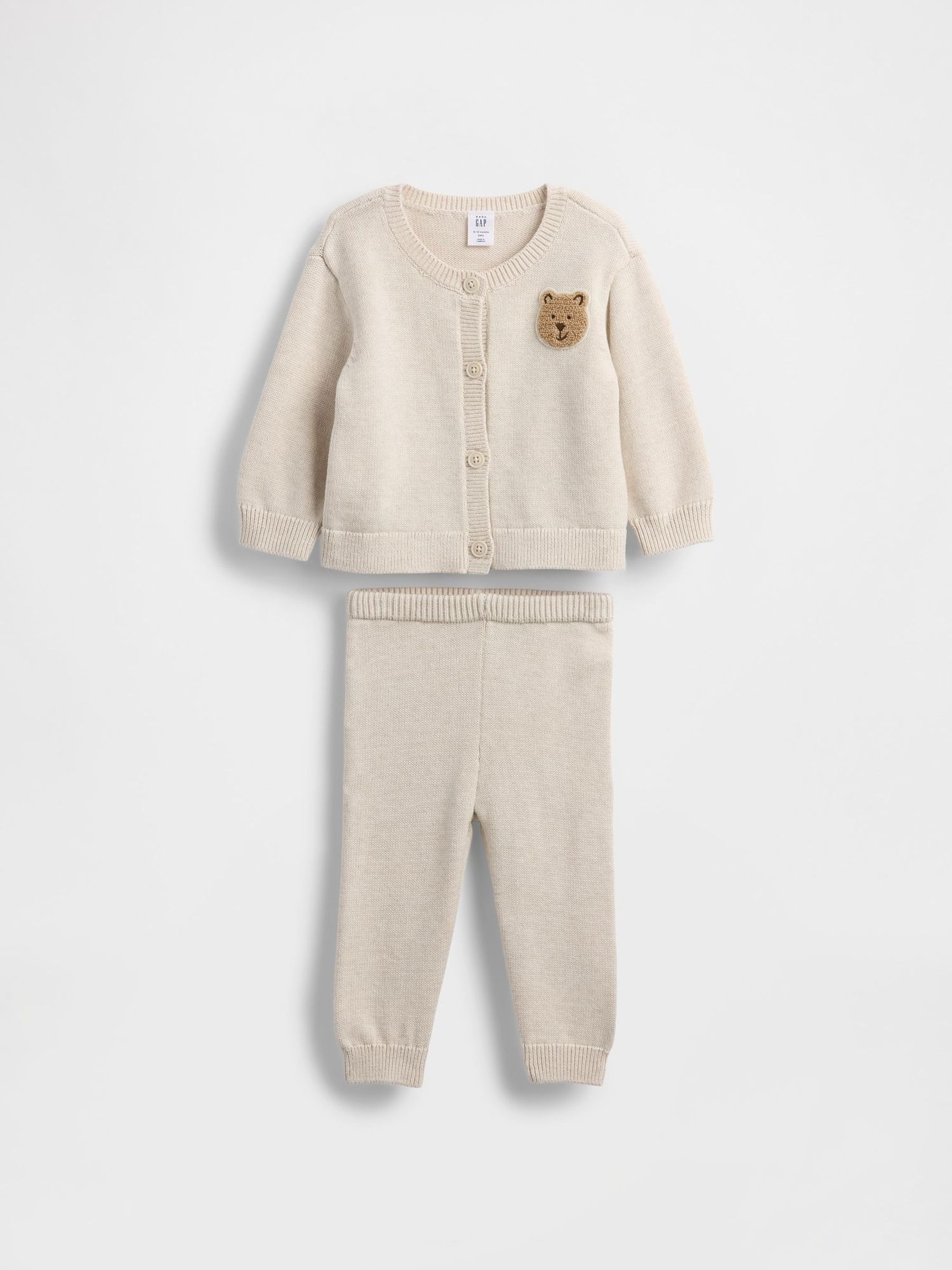 Beige Brannan Bear Cardigan Set (V24851) | £40