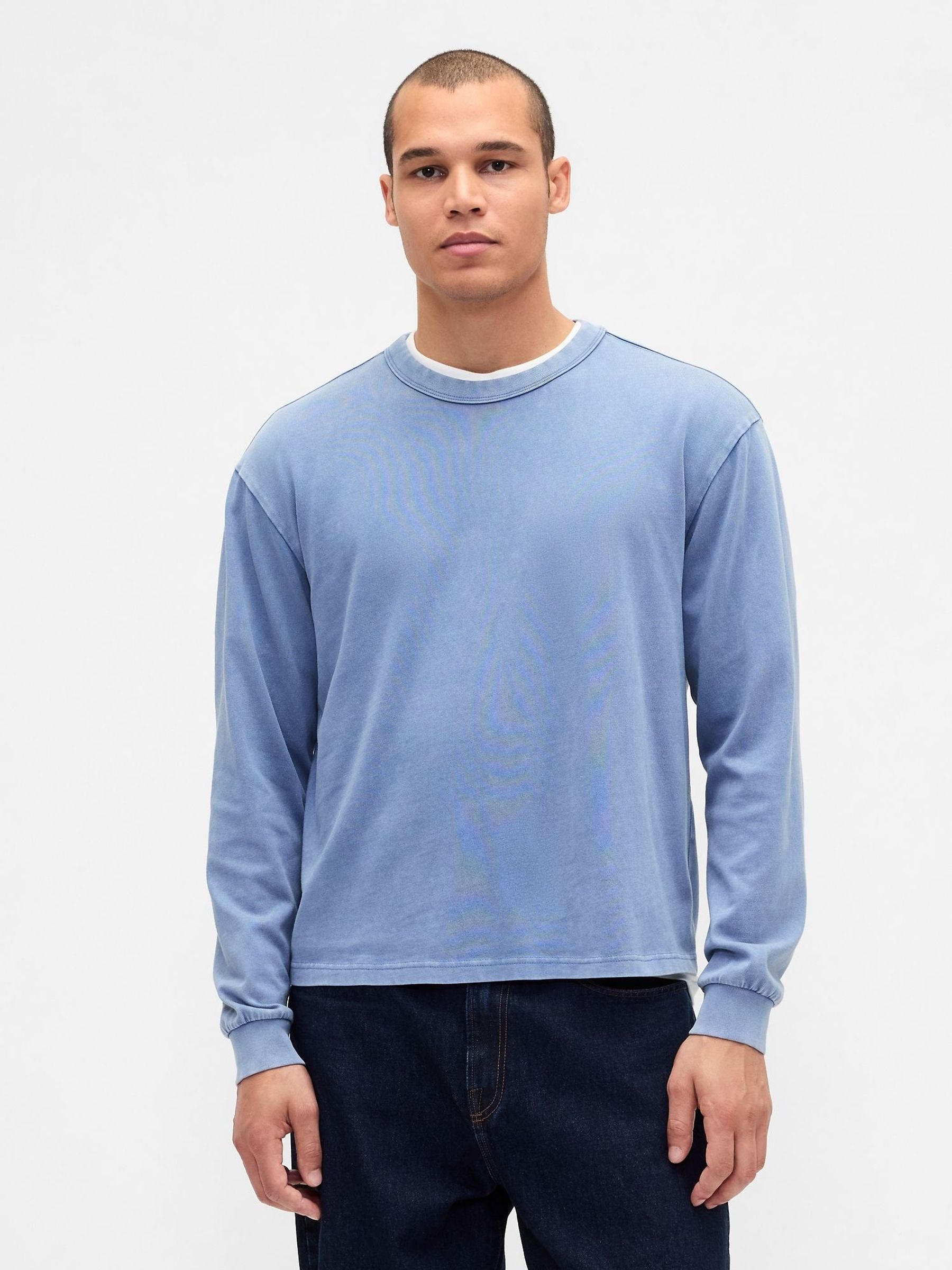 Blue Heavyweight Crop T-Shirt (V24865) | £35