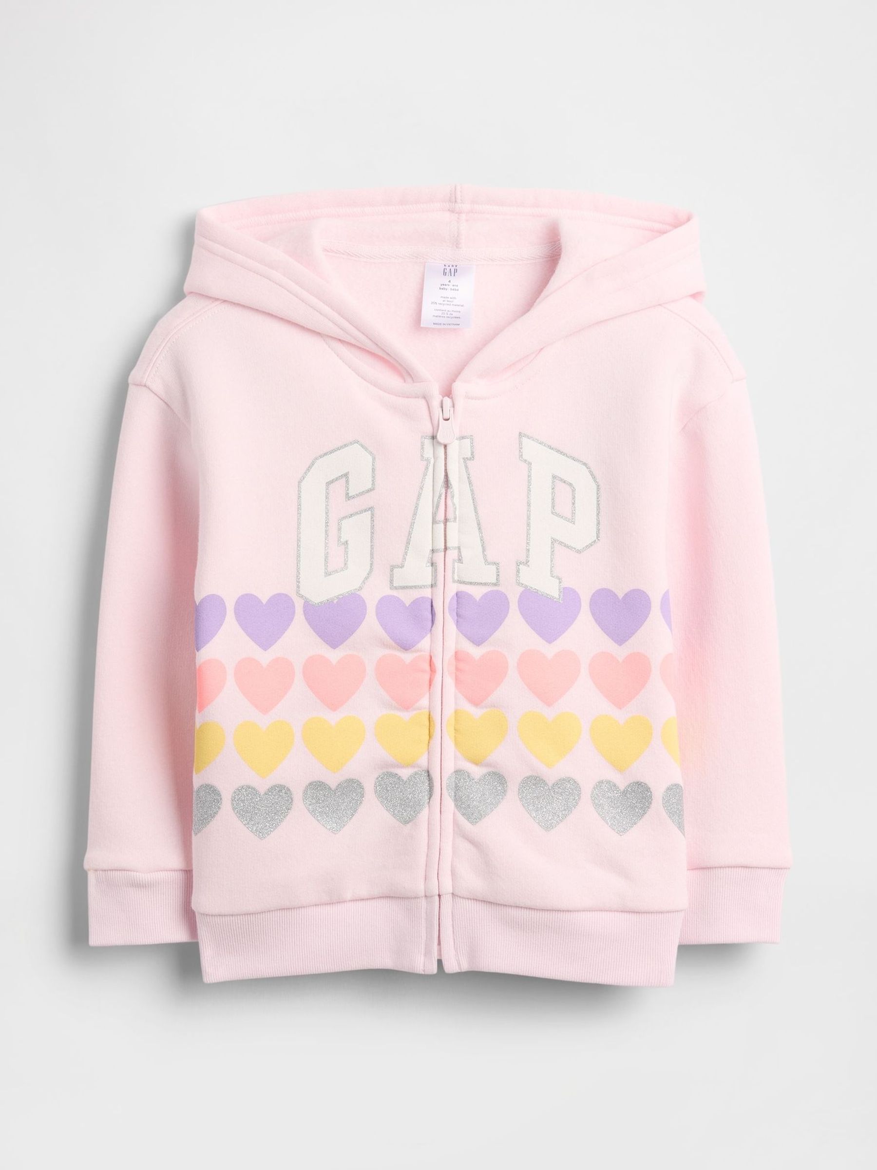 Pink Logo Zip Hoodie (V24922) | £21