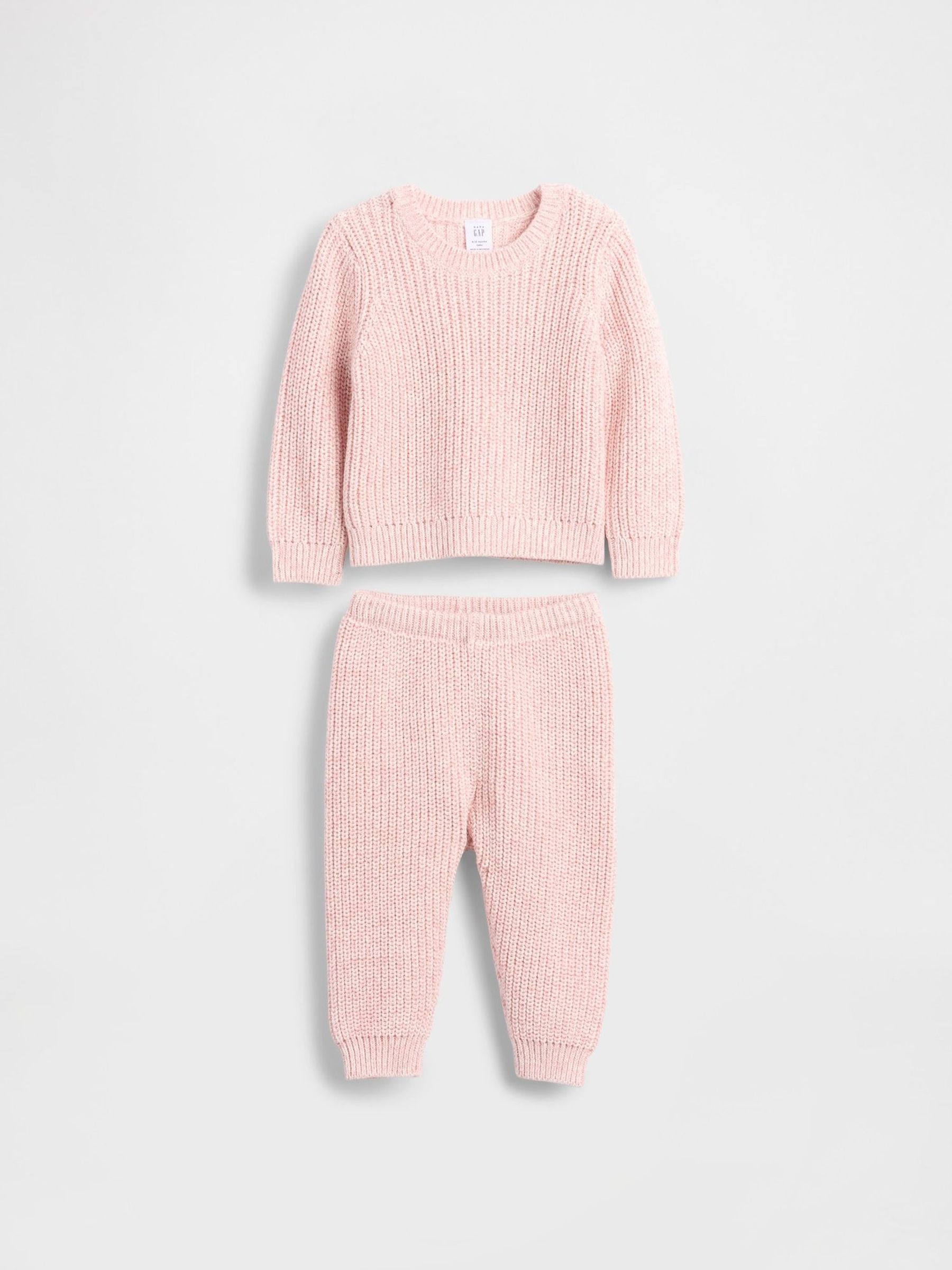 Pink Marled Jumper Outfit Set (V24927) | £40