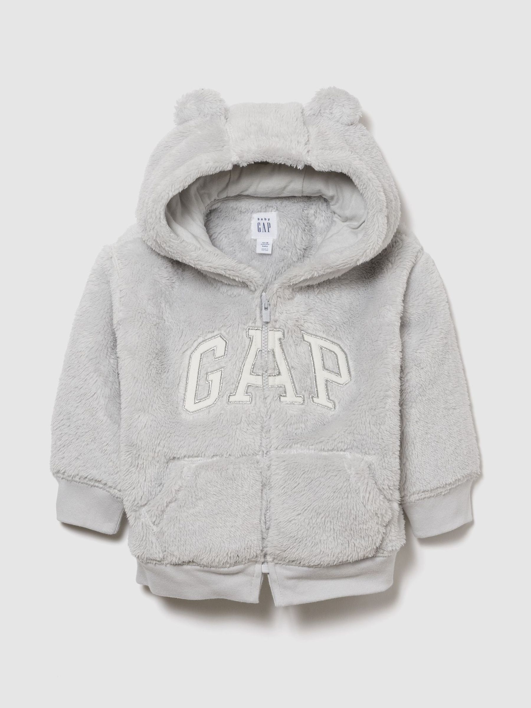 Grey Sherpa Logo Zip Hoodie (V24943) | £25