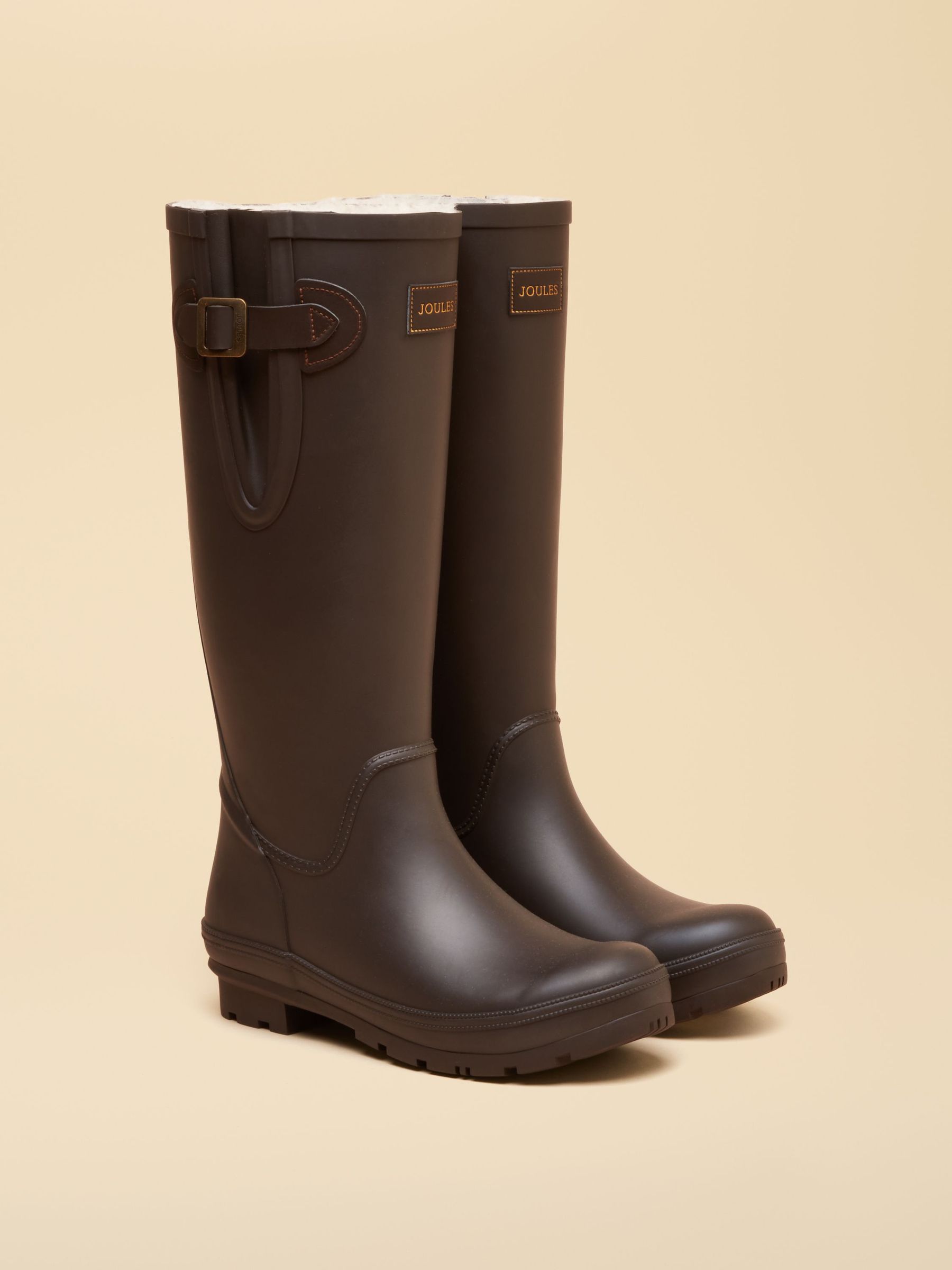 Chocolate Brown - Faux Fur Lined Tall Wellies
